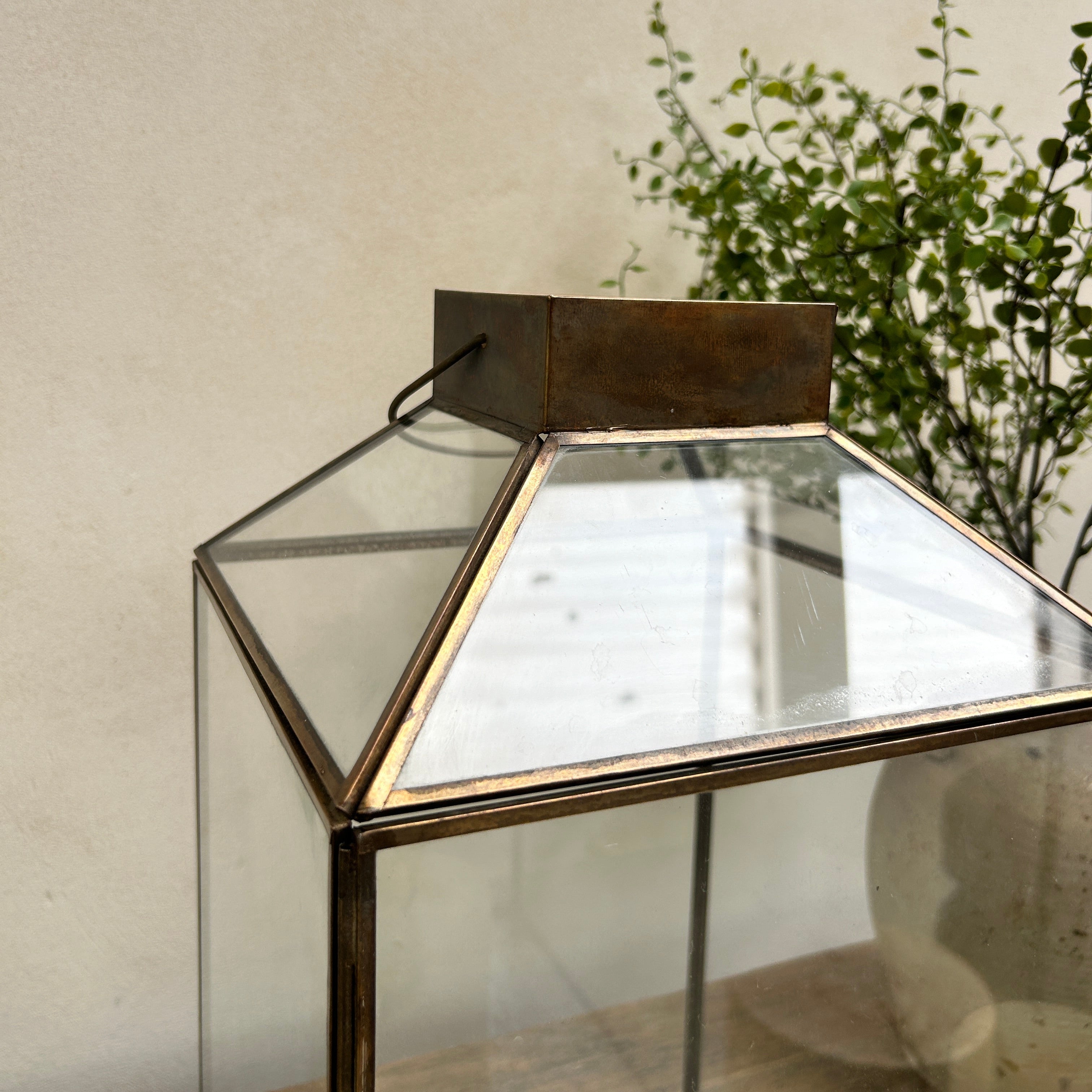 Bronze Metal Glass Lantern | Corfu