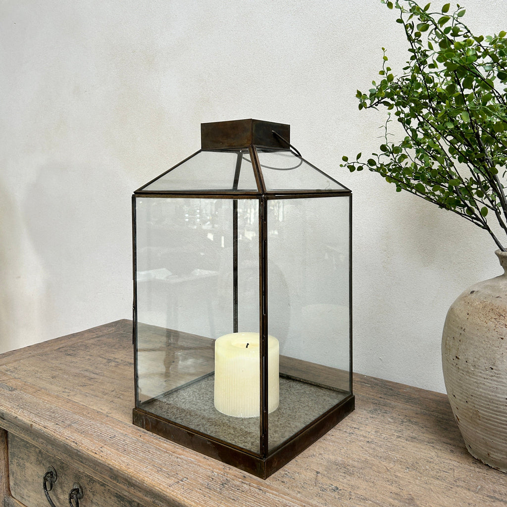 Bronze Metal Glass Lantern | Corfu
