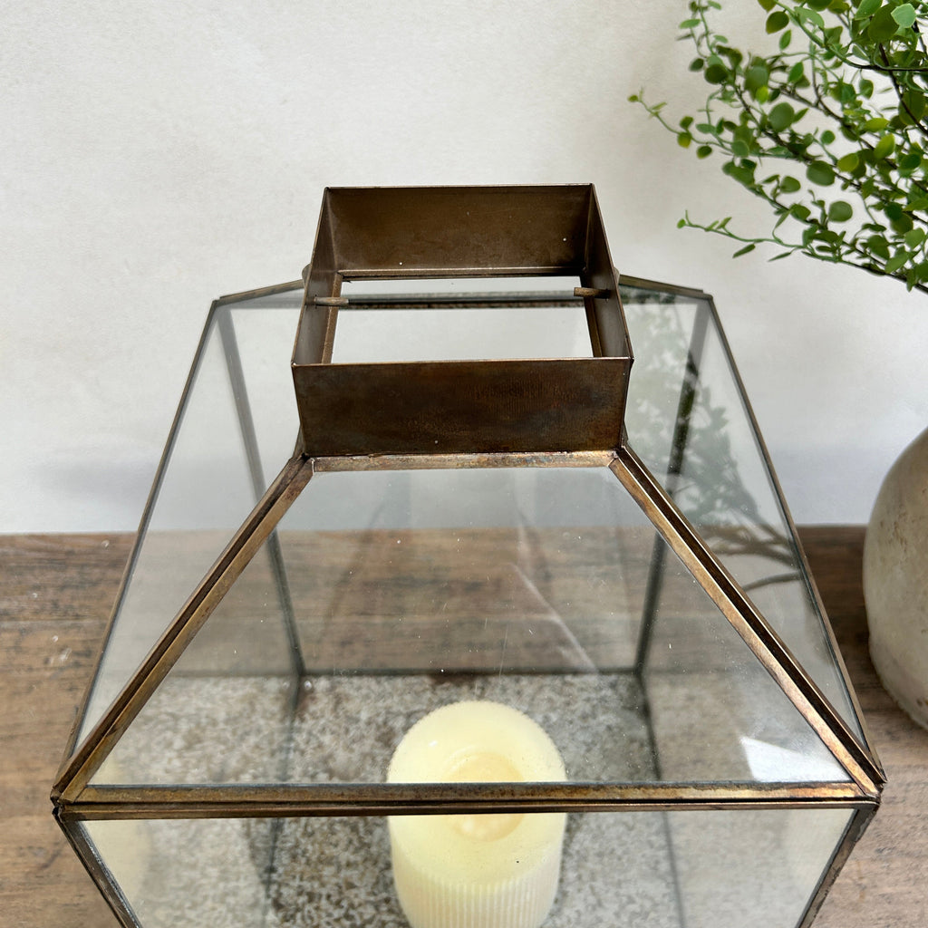 Bronze Metal Glass Lantern | Corfu