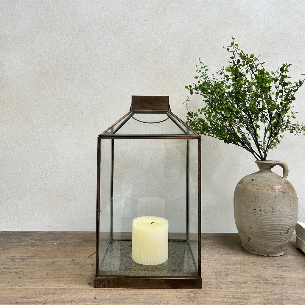 Bronze Metal Glass Lantern | Corfu