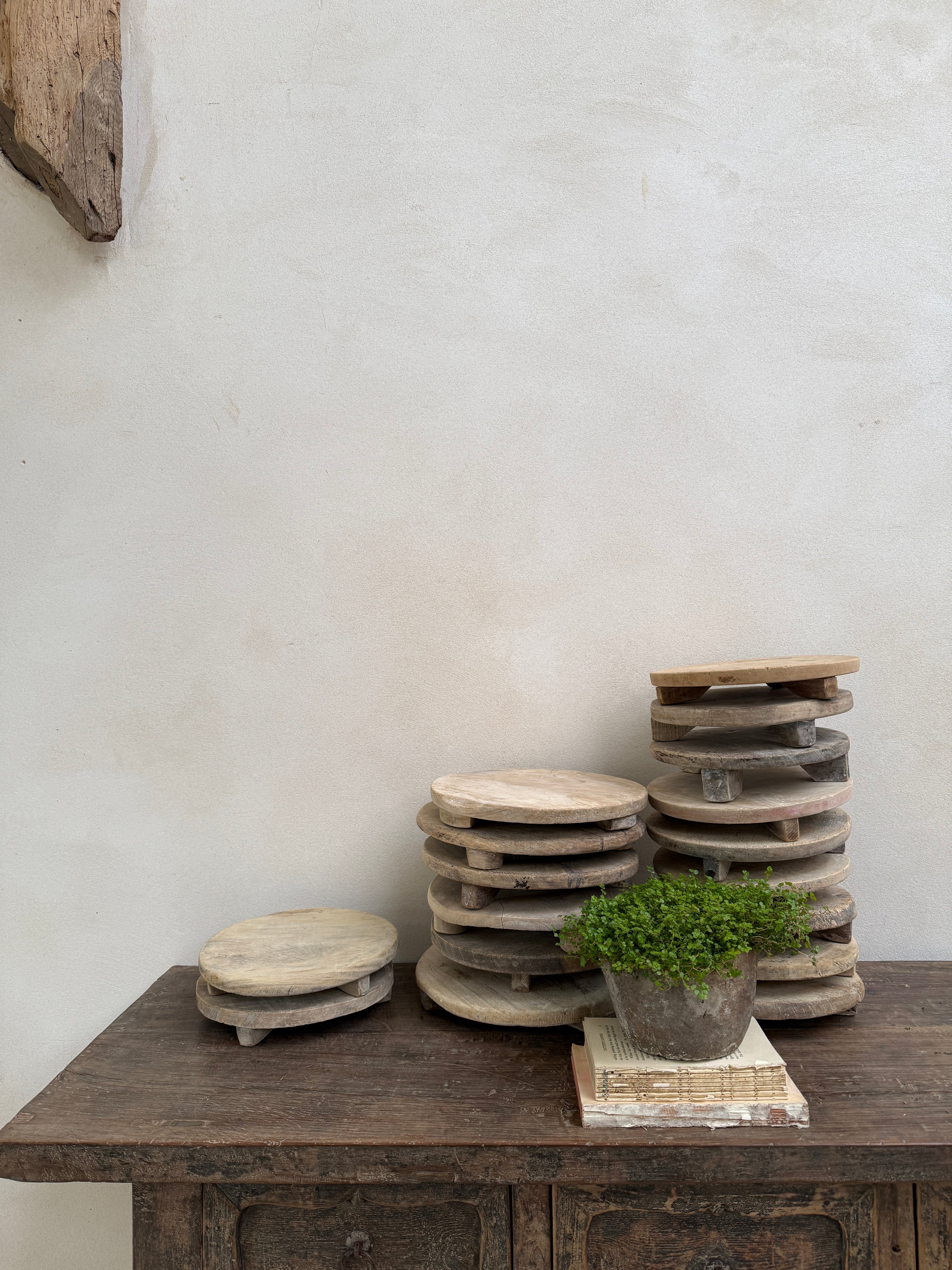 Vintage Indian Wooden Riser Chakla Board | No handle
