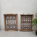 Cast iron antique wooden window grille | Agus
