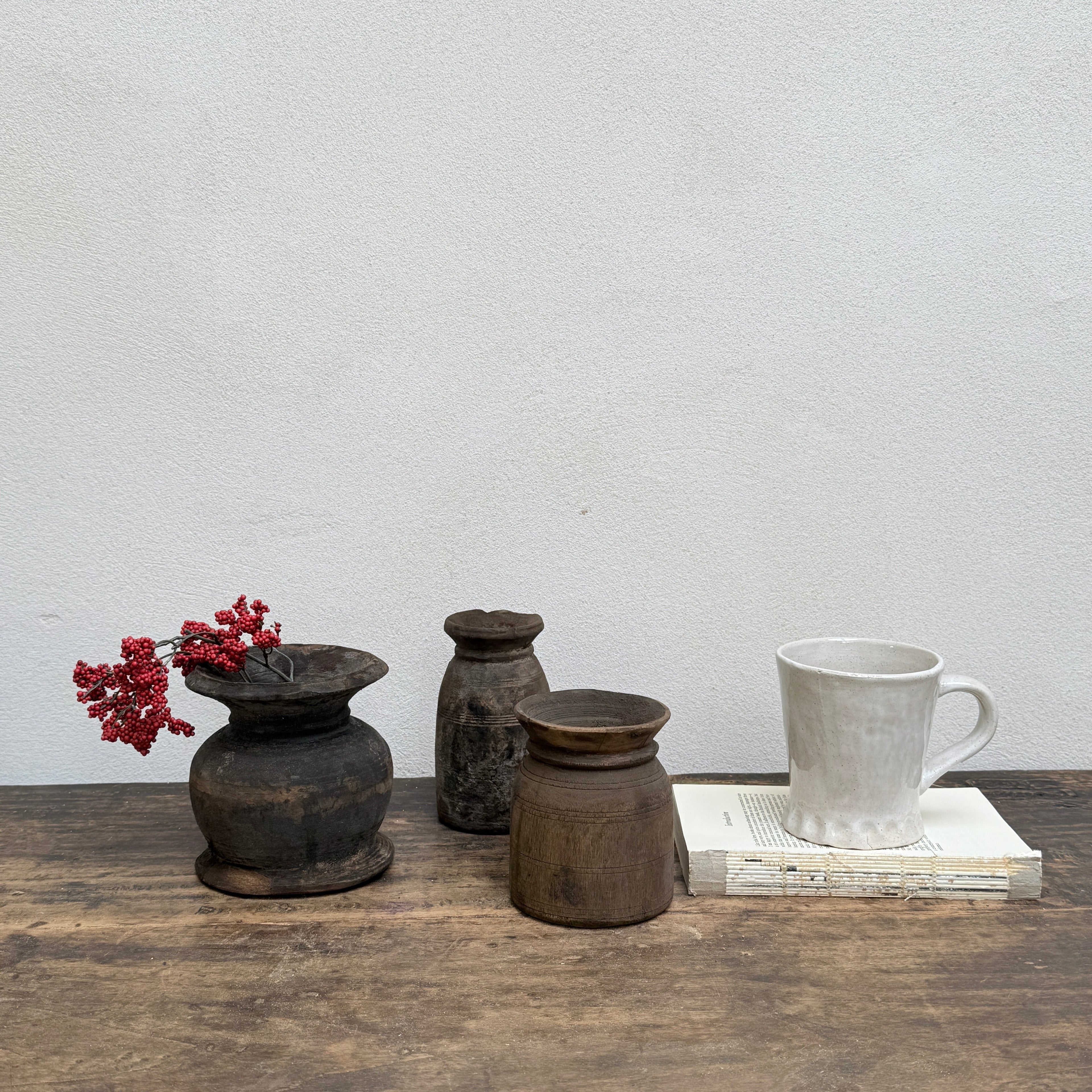 Dark Wooden Nepali Pots