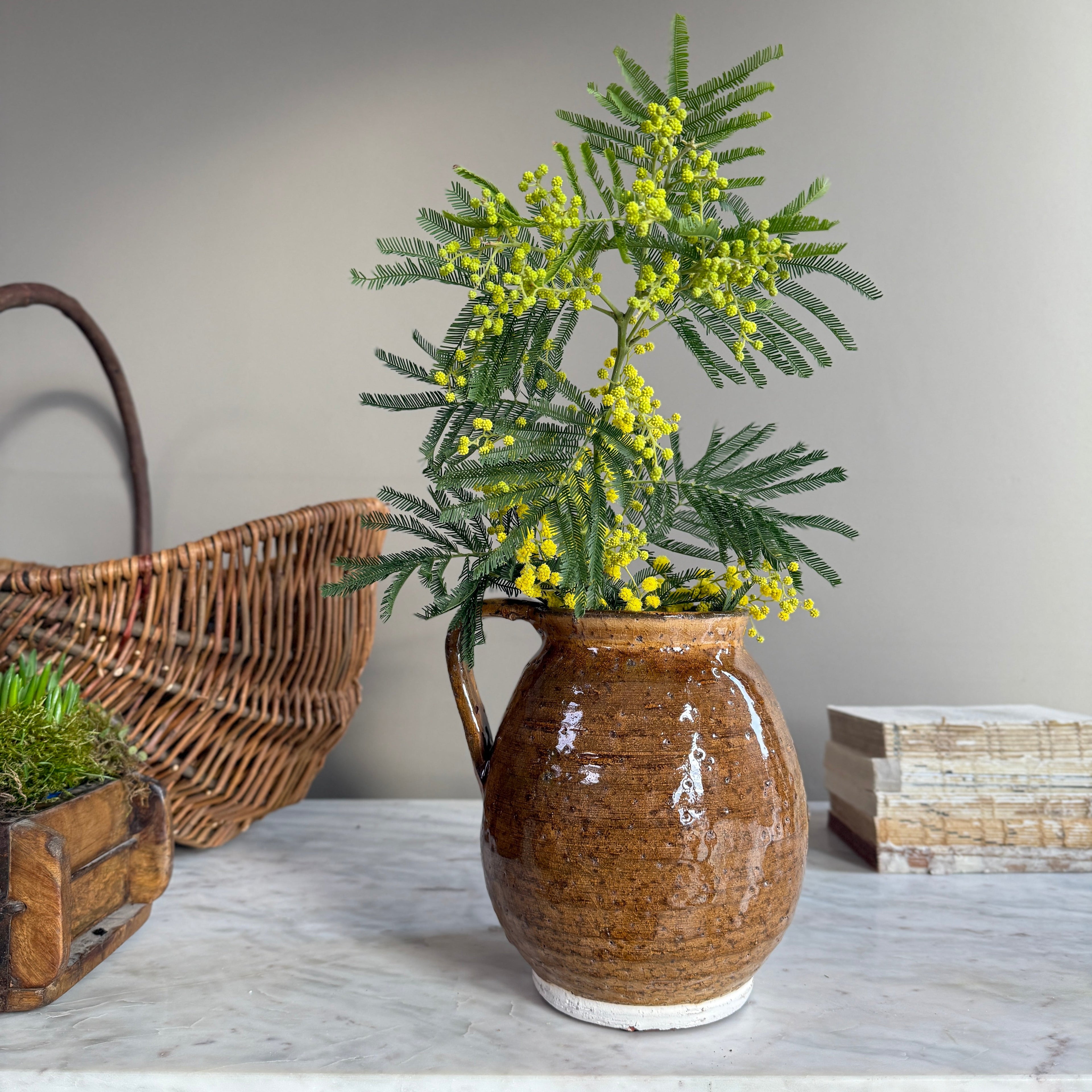 Decorative jug brown glaze | Betty