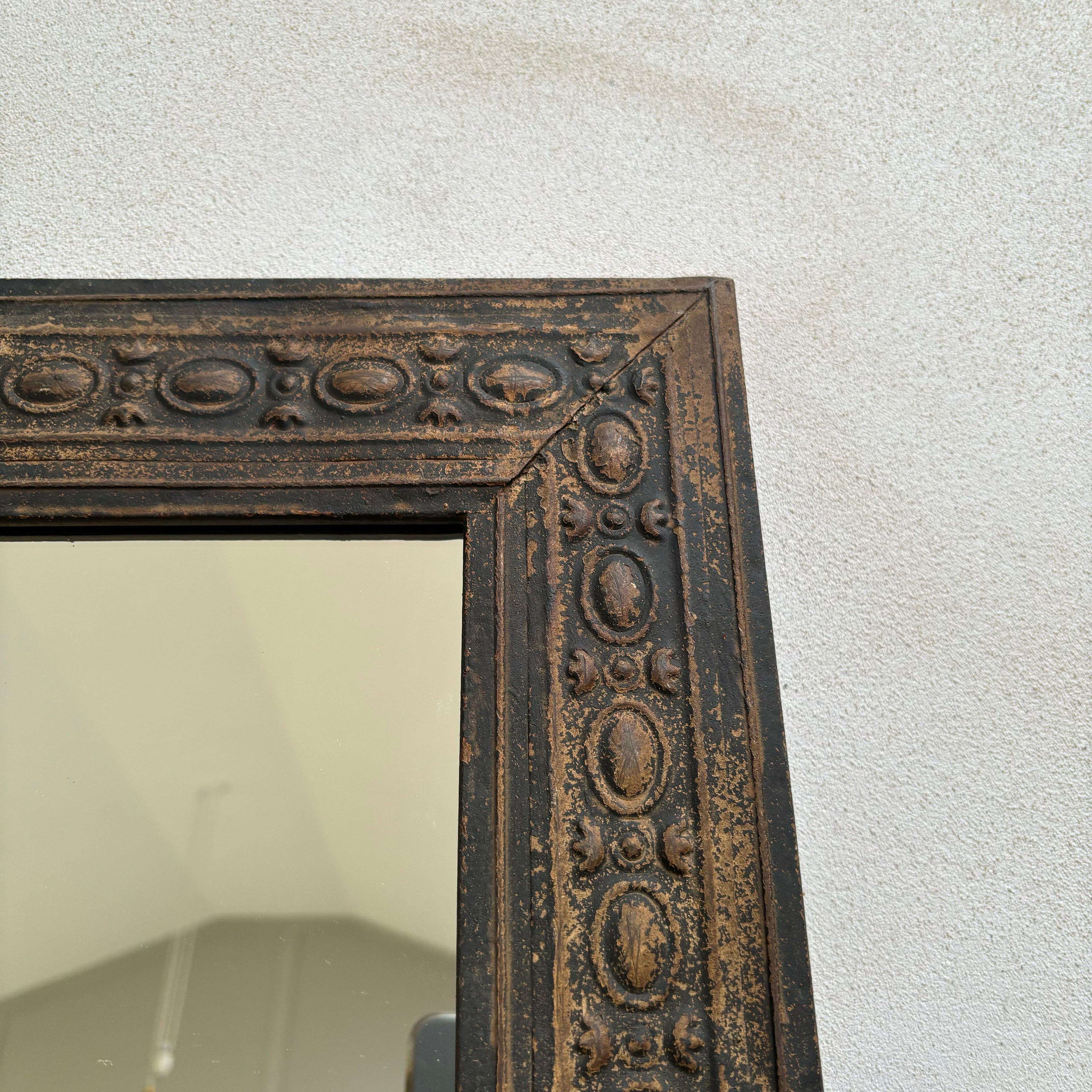 Distressed Metal Framed Mirror