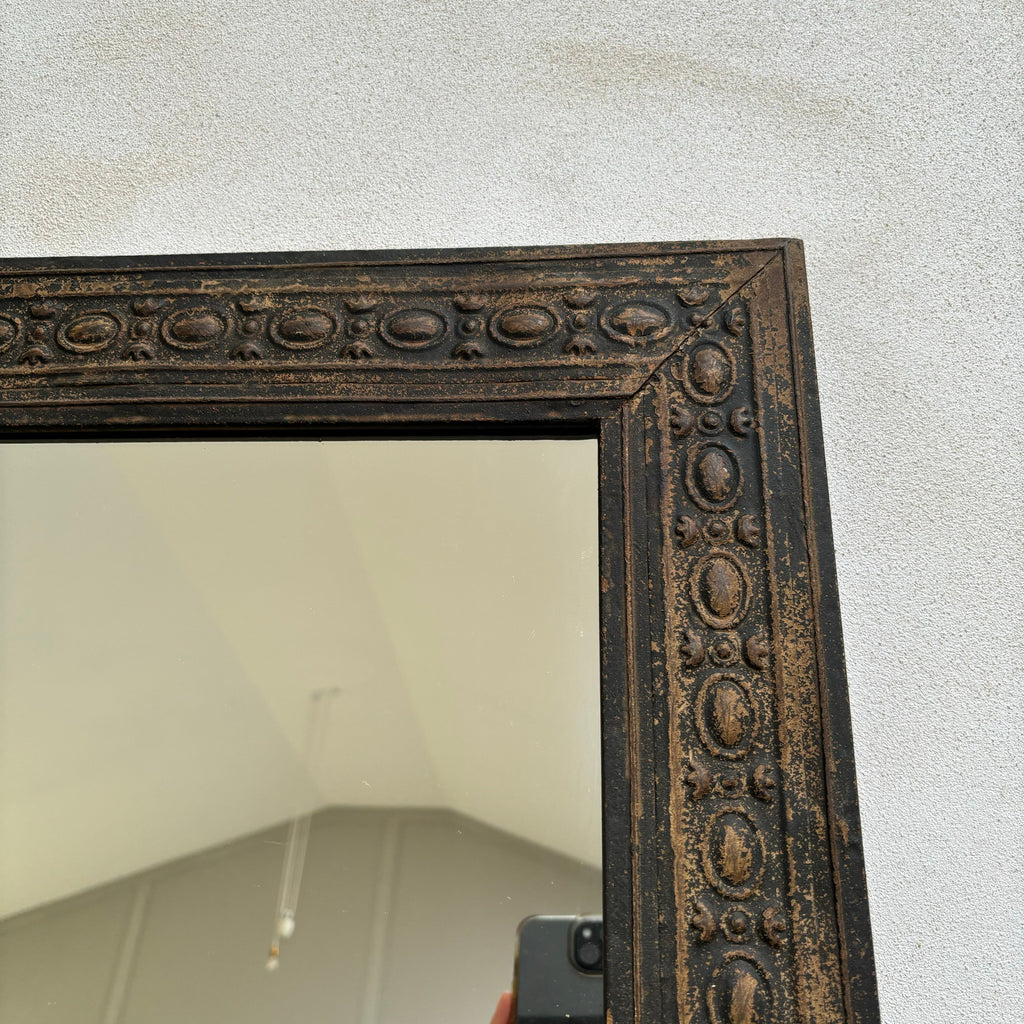 Distressed Metal Framed Mirror