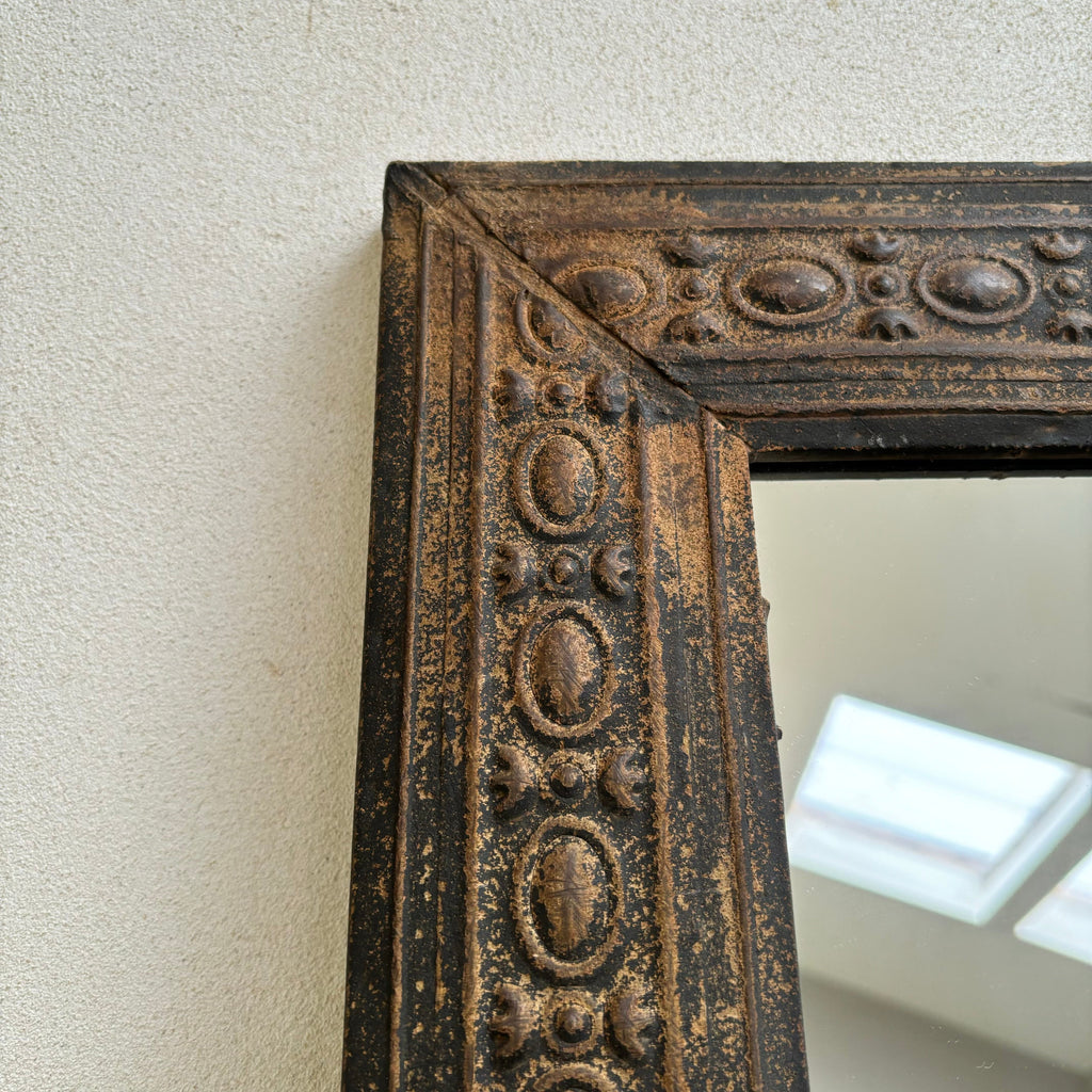 Distressed Metal Framed Mirror