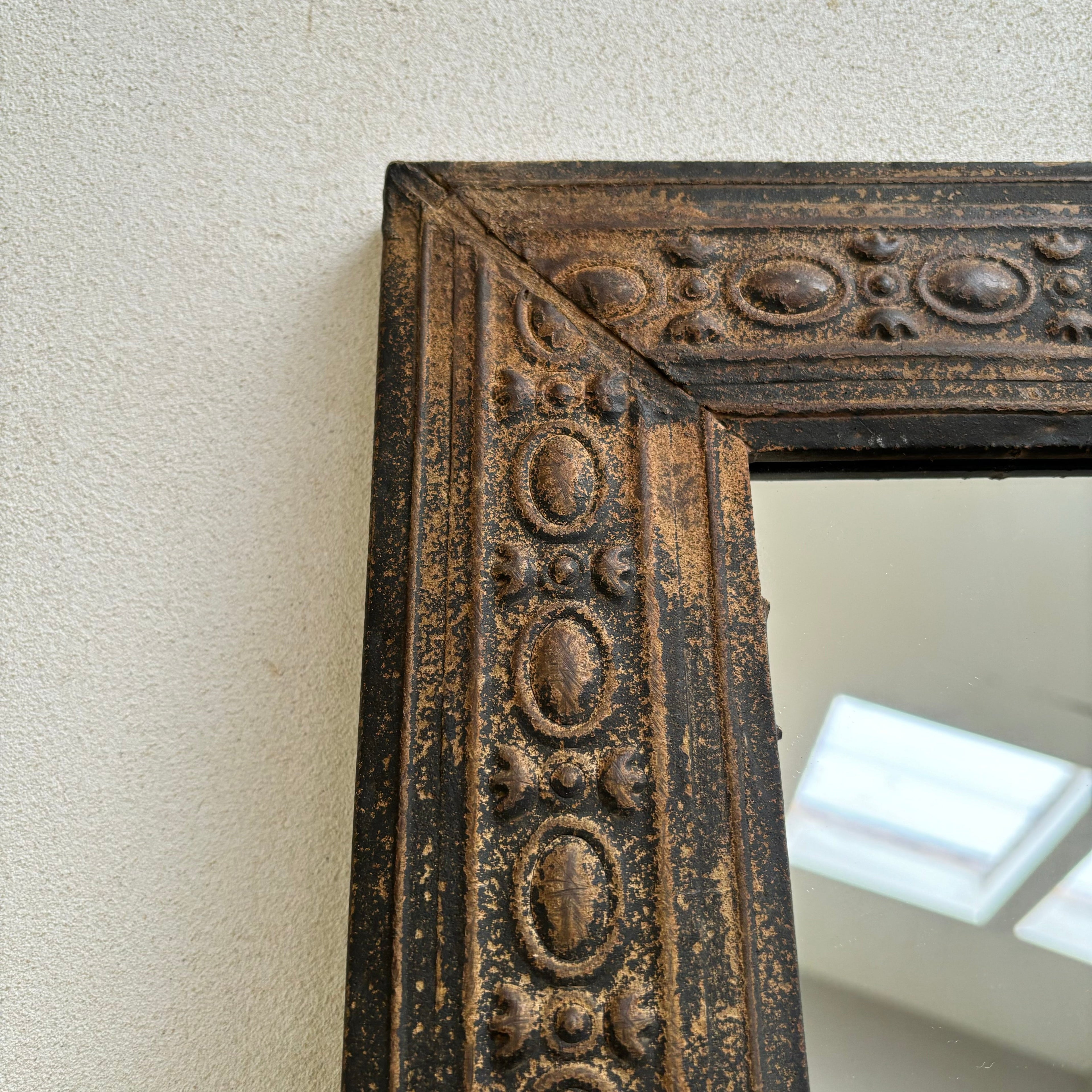 Distressed Metal Framed Mirror