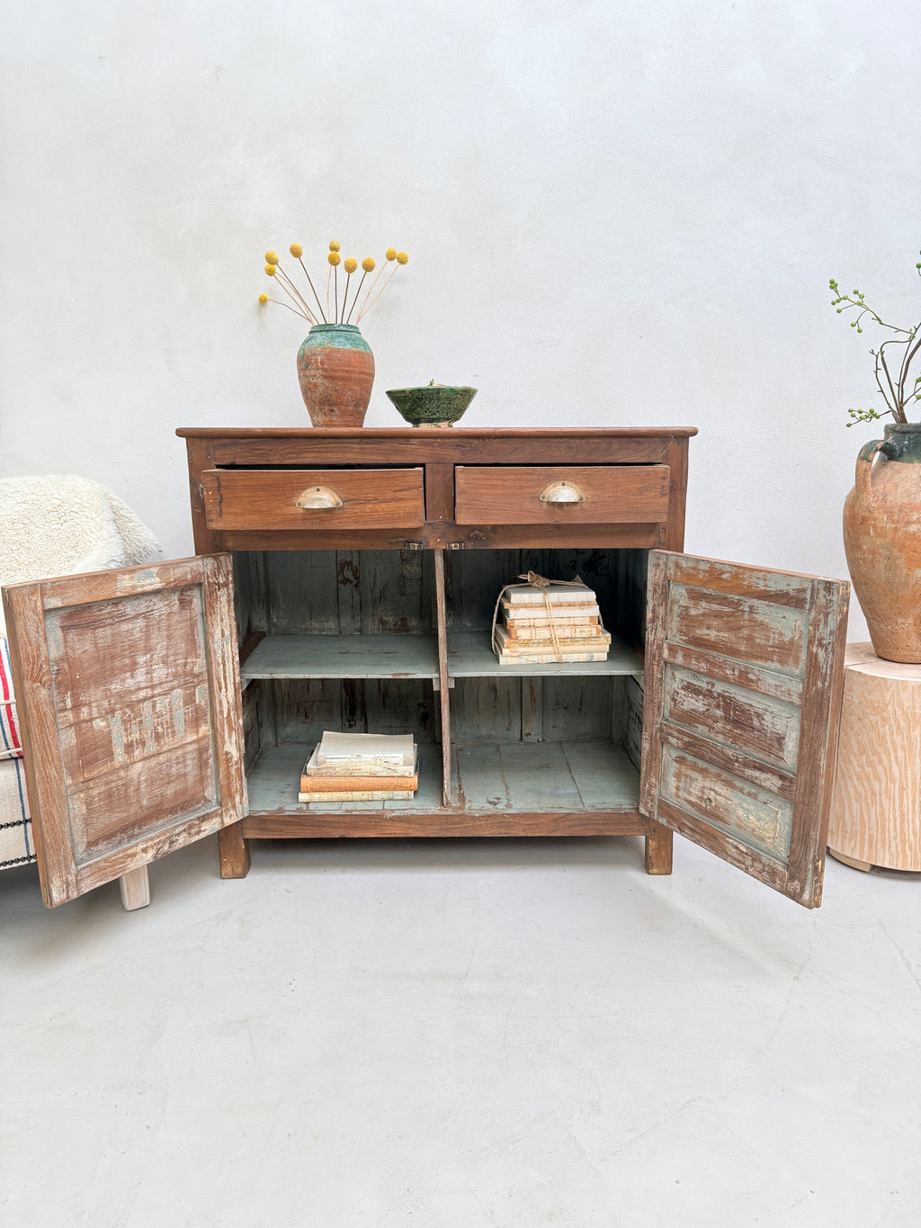 Small Antique Dark Wood Cupboard | Miles