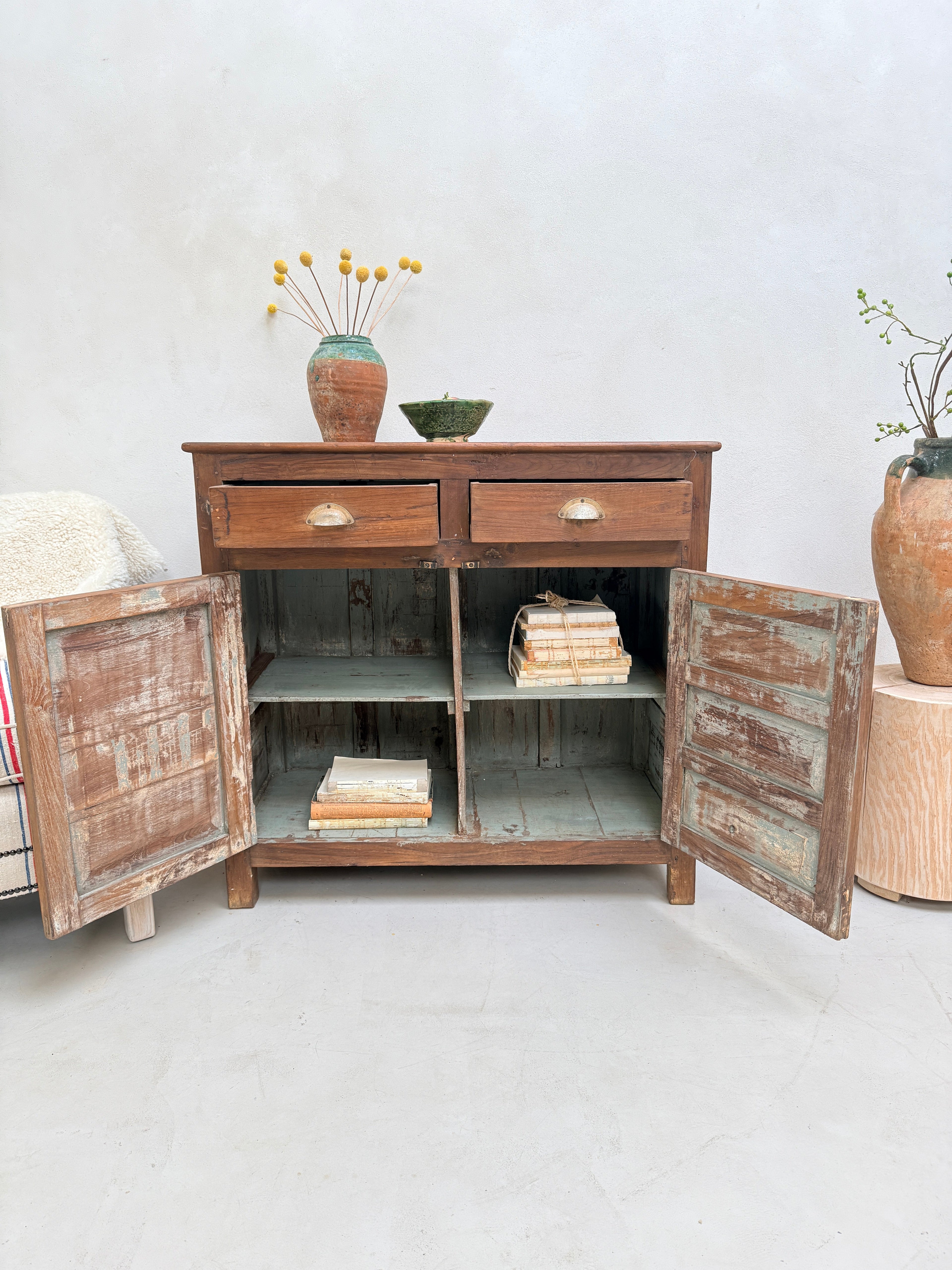 Small Antique Dark Wood Cupboard | Miles