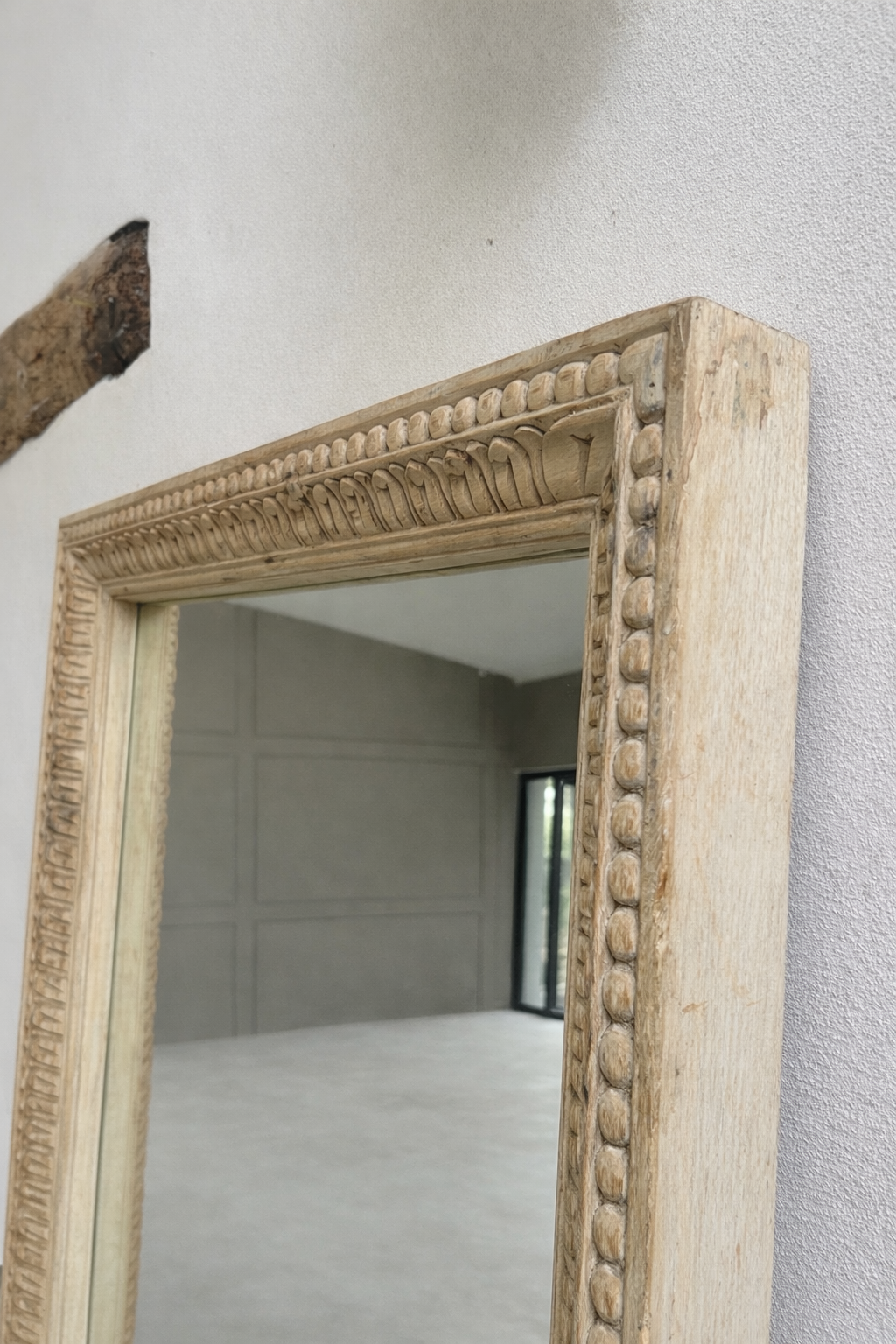 Antique hand-carved solid wood mirror | Eirah