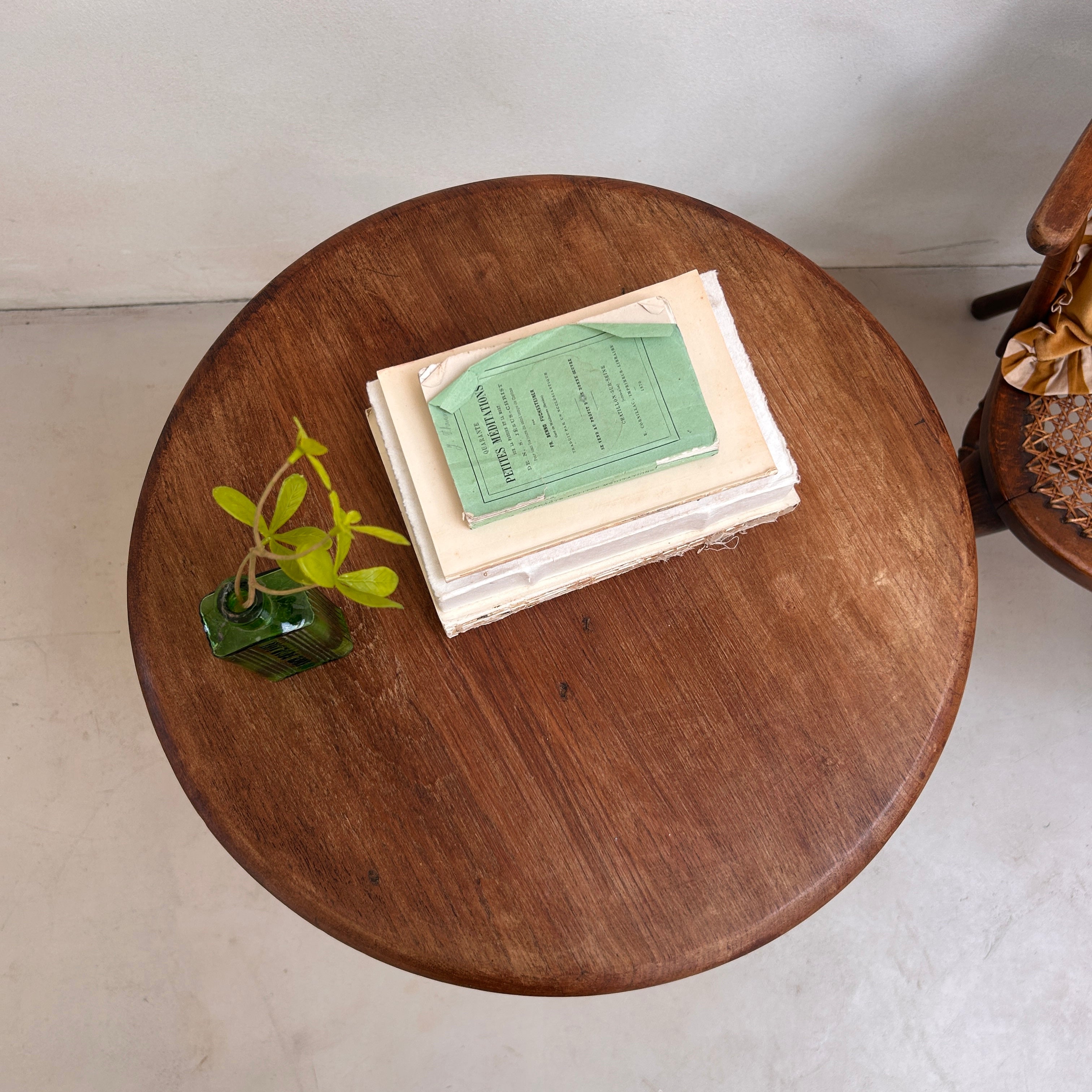 English Antique dark wood side table | Joko