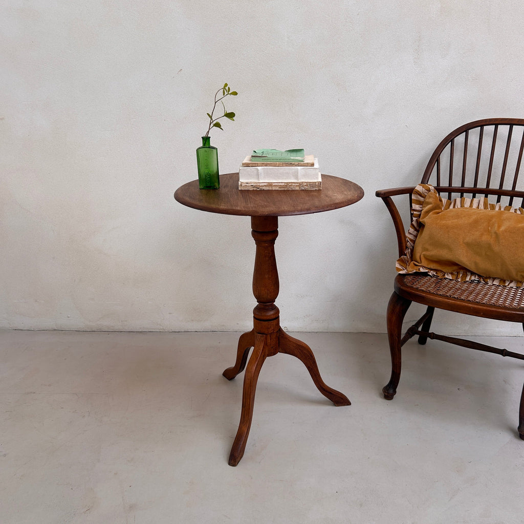English Antique dark wood side table | Joko