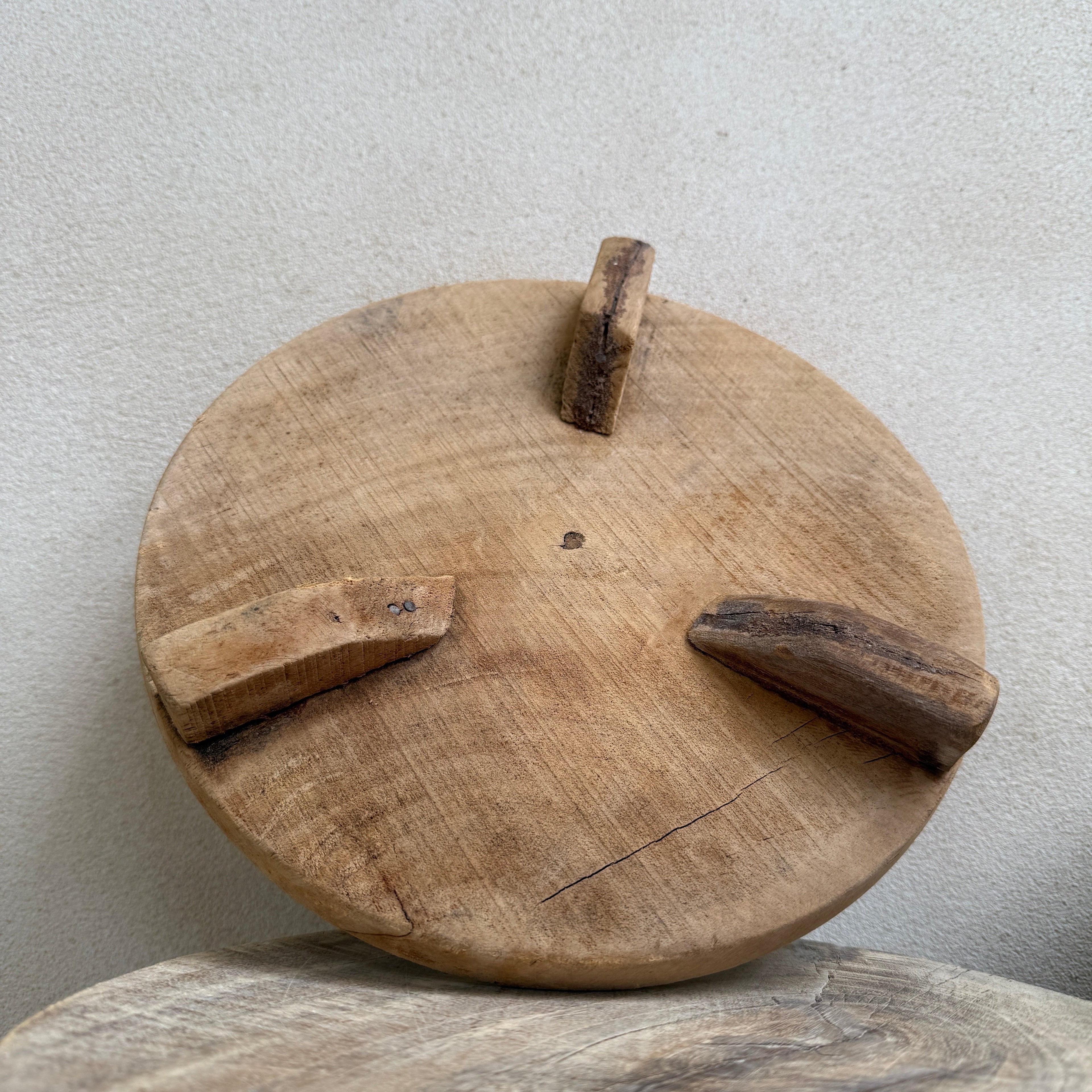 Vintage Indian Wooden Riser Chakla Board | No handle