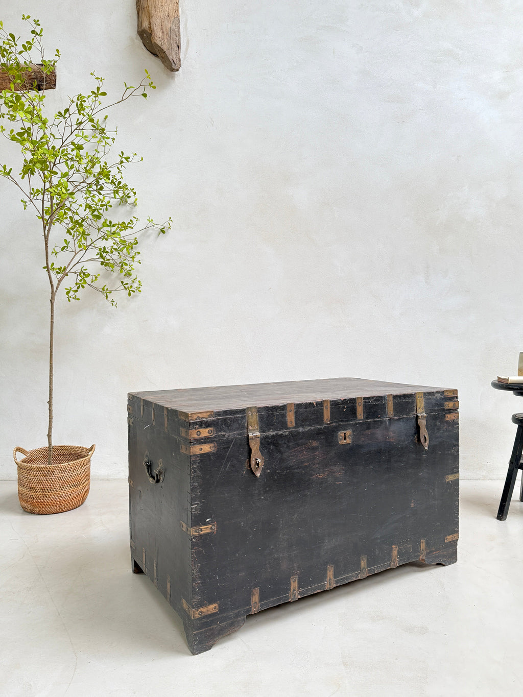 Large Antique Teak Merchant’s Trunk | Frieth