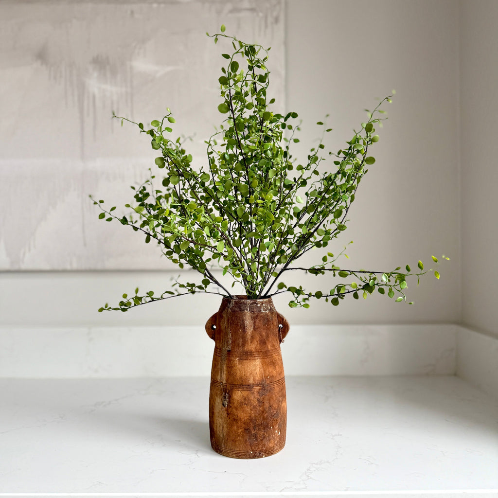 Faux Muehlenbeckia leaf spray green 51cm
