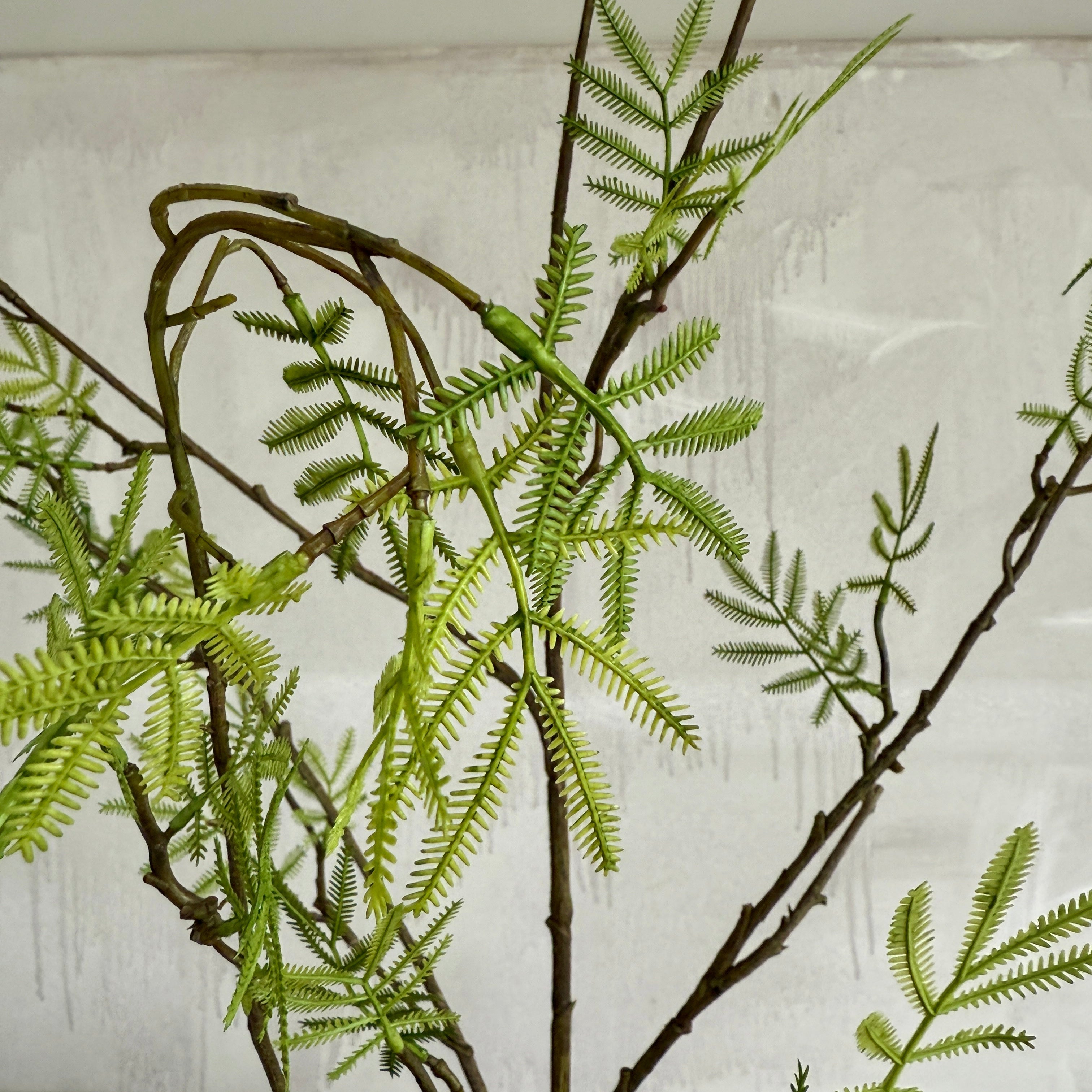 Faux mimosa bush green 110cm