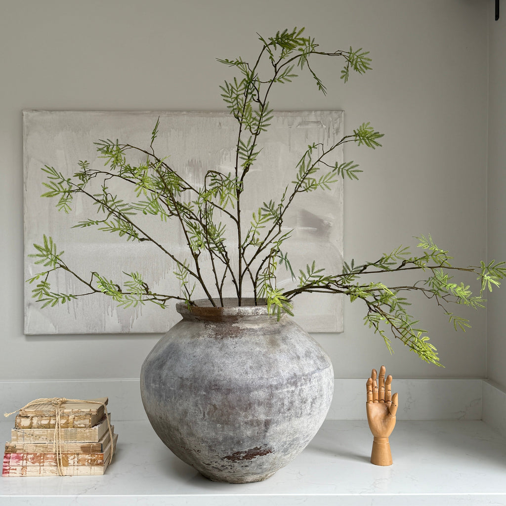 Faux mimosa bush green 110cm