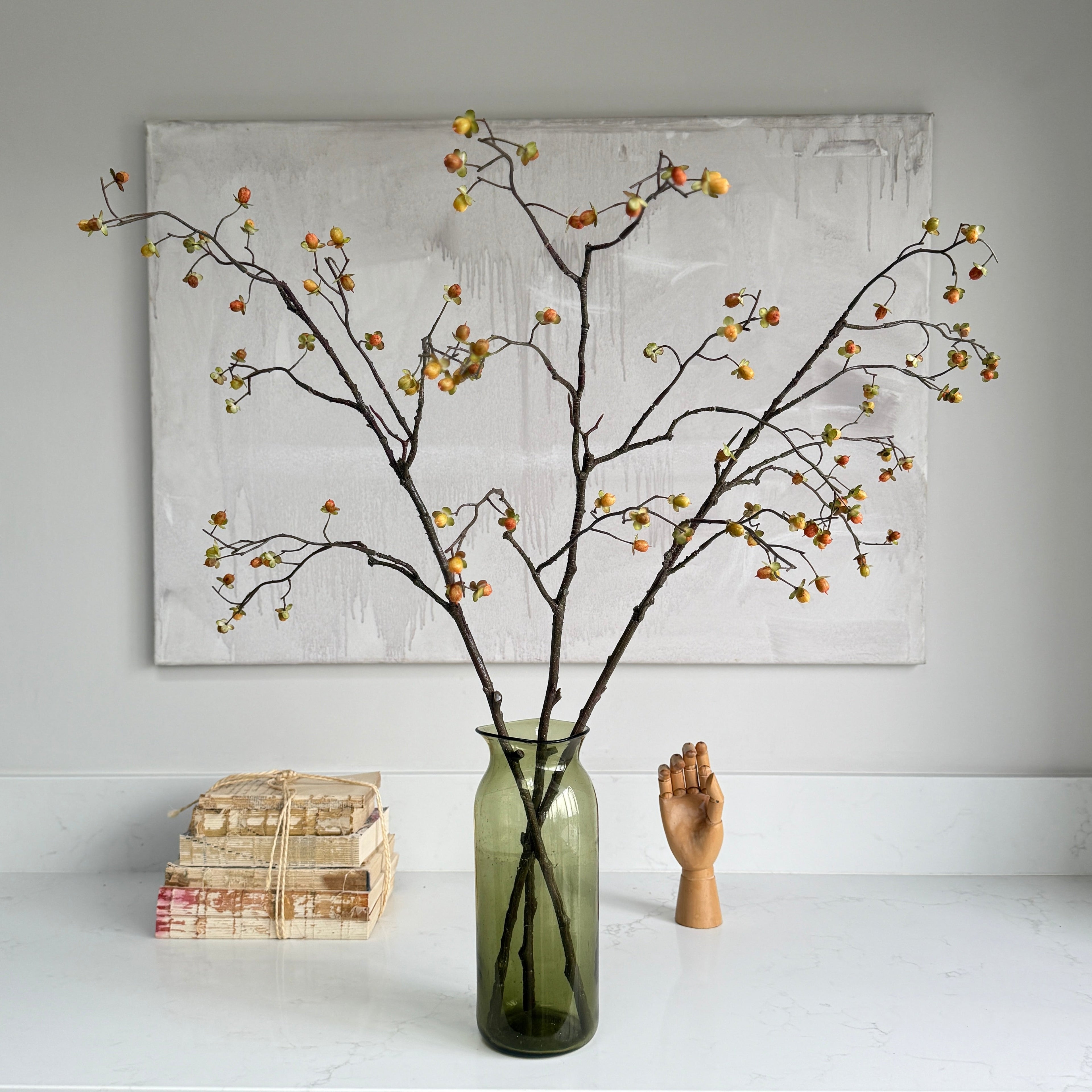 Faux ochre berry spray  88cm