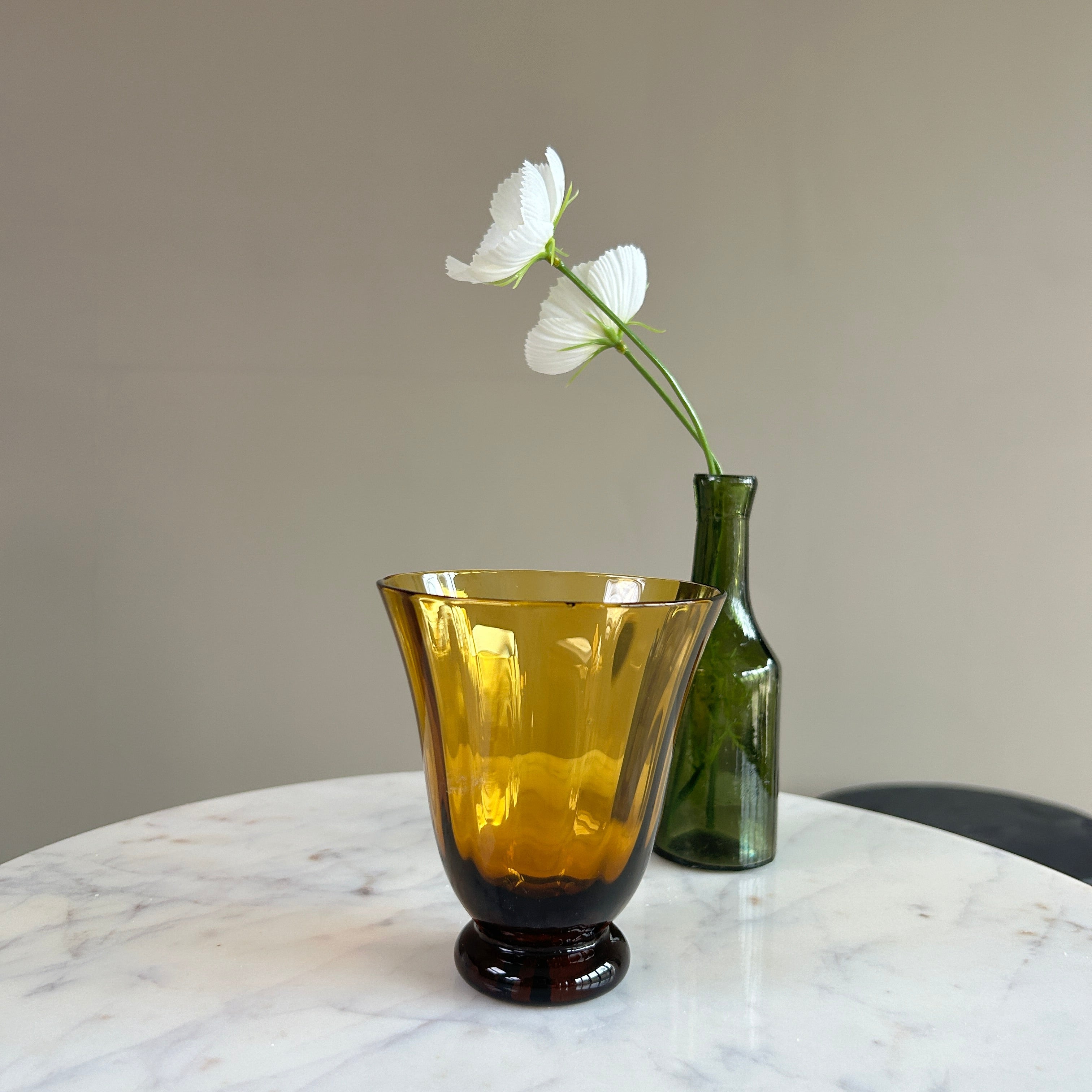 Fluted Glass Tumbler Amber