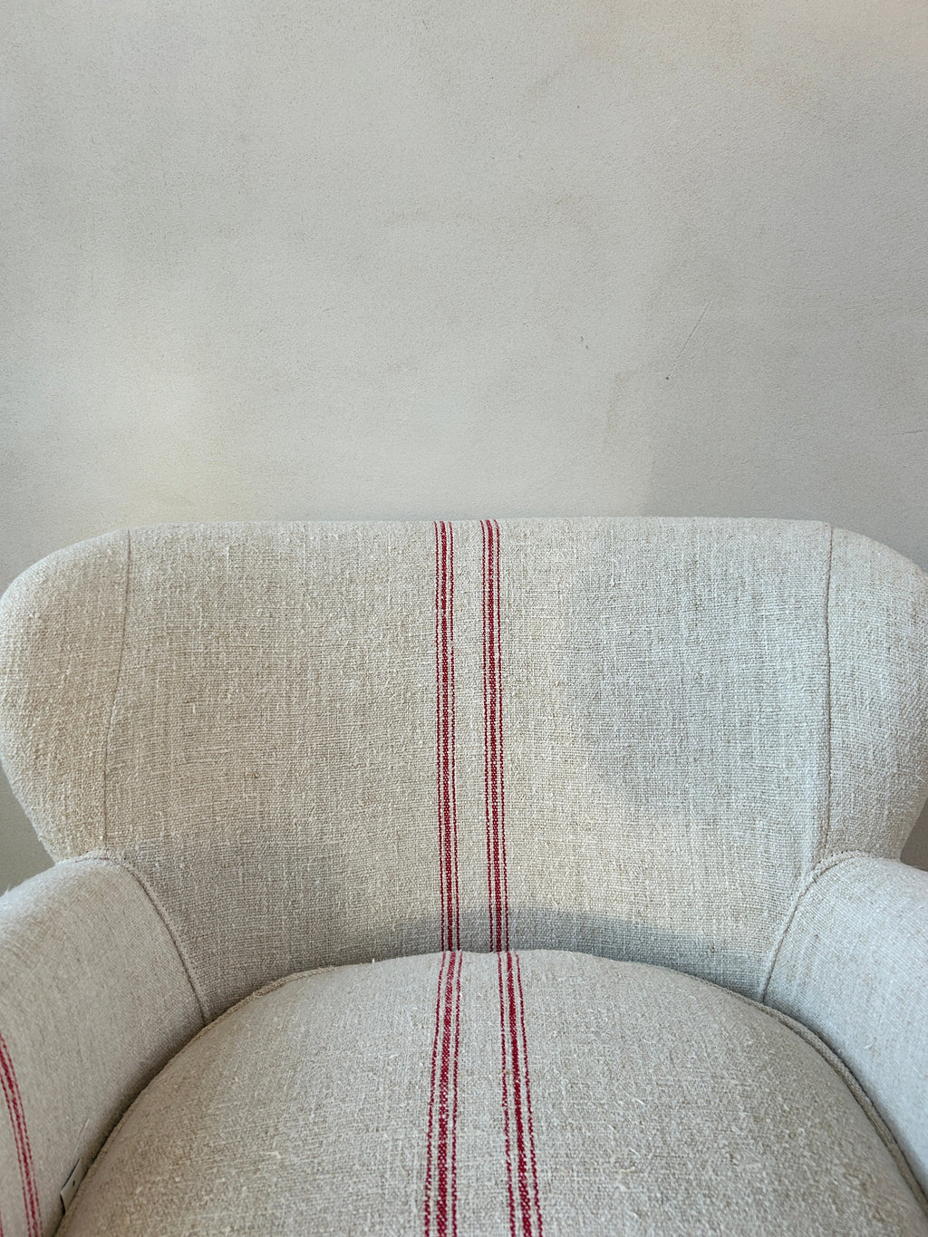 French Grain Sack Linen Armchair No:3