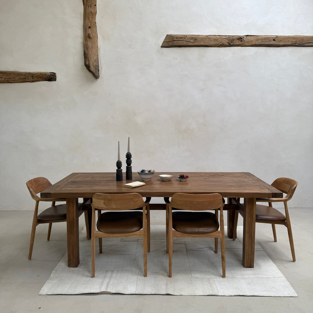 Natural Dining Chair Leather Seat | Hoxton