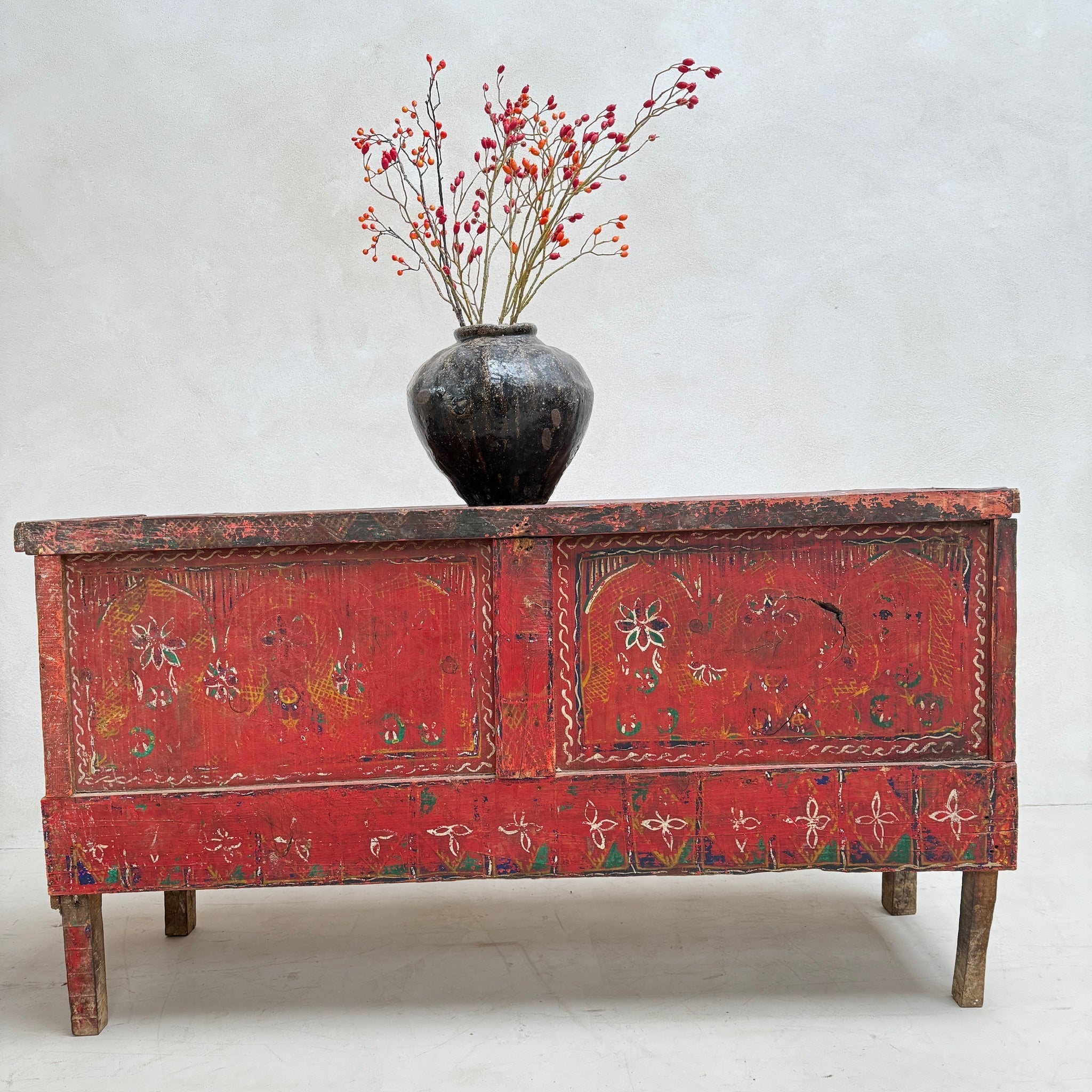 Hand-Painted Antique Marriage Chest | Zandi