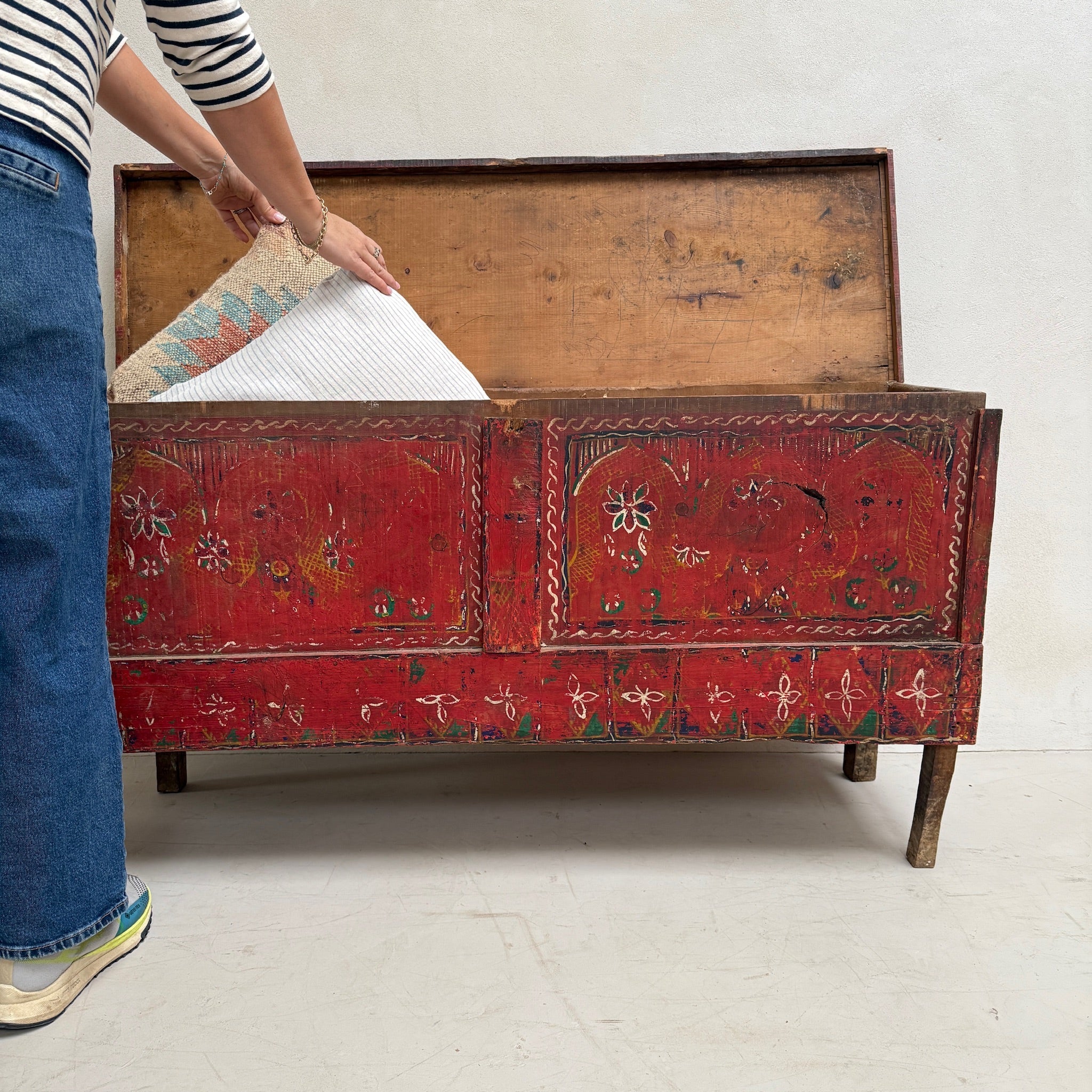 Hand-Painted Antique Marriage Chest | Zandi
