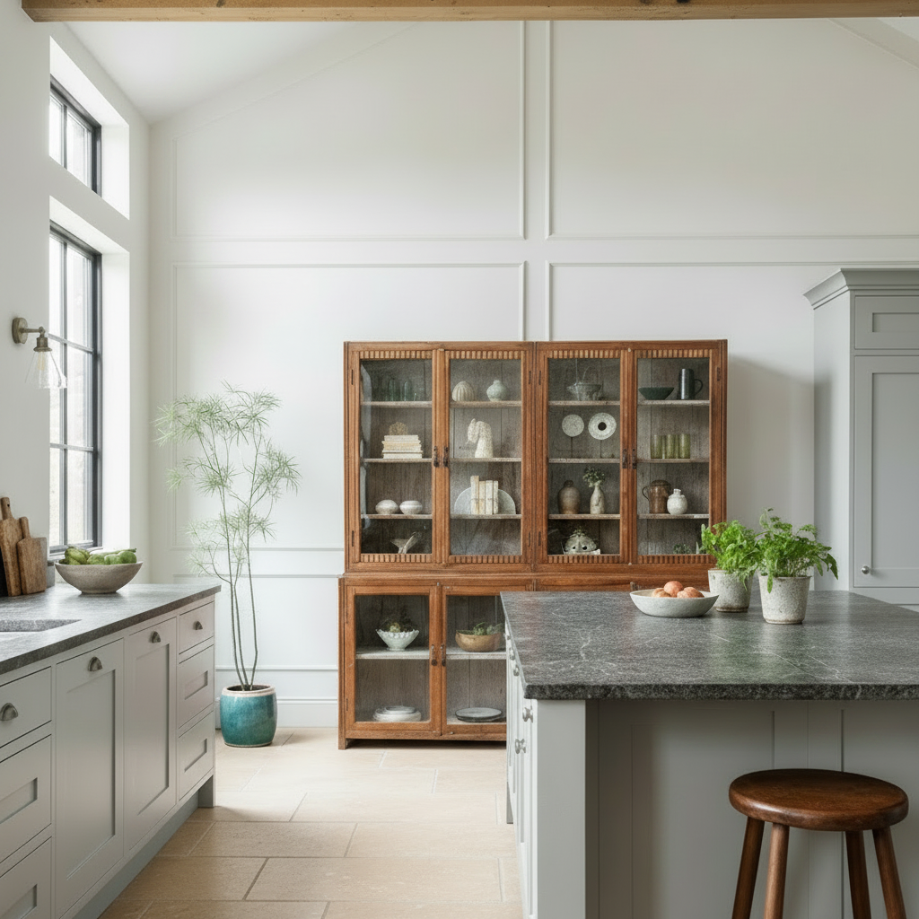 Large vintage glazed wooden display cabinet | Artie
