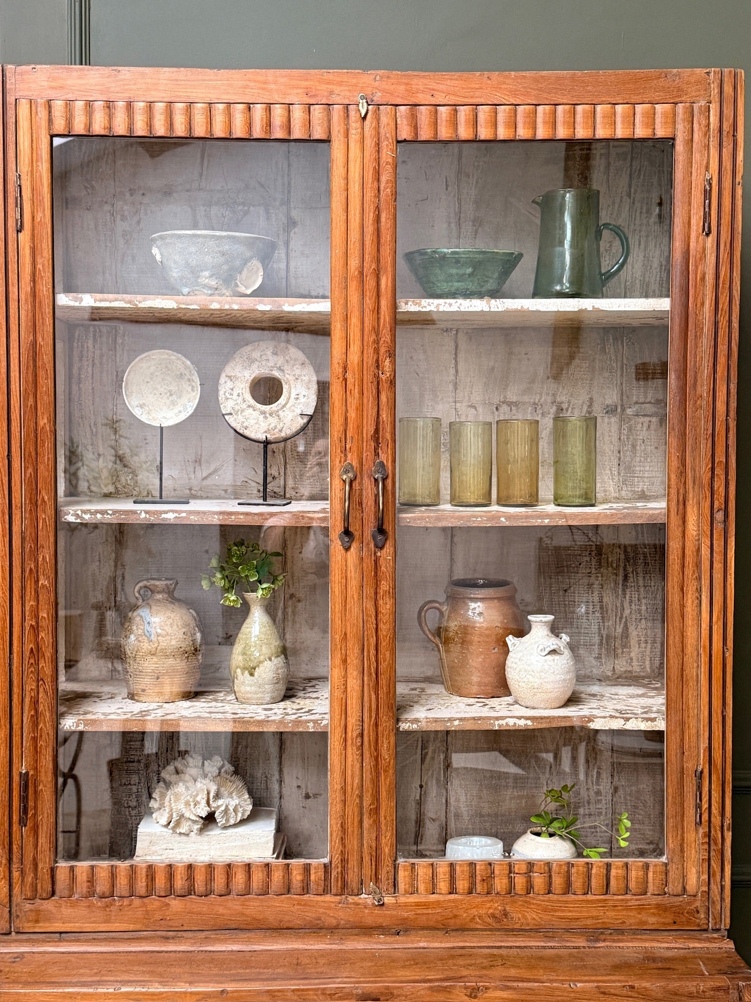 Large vintage glazed wooden display cabinet | Artie
