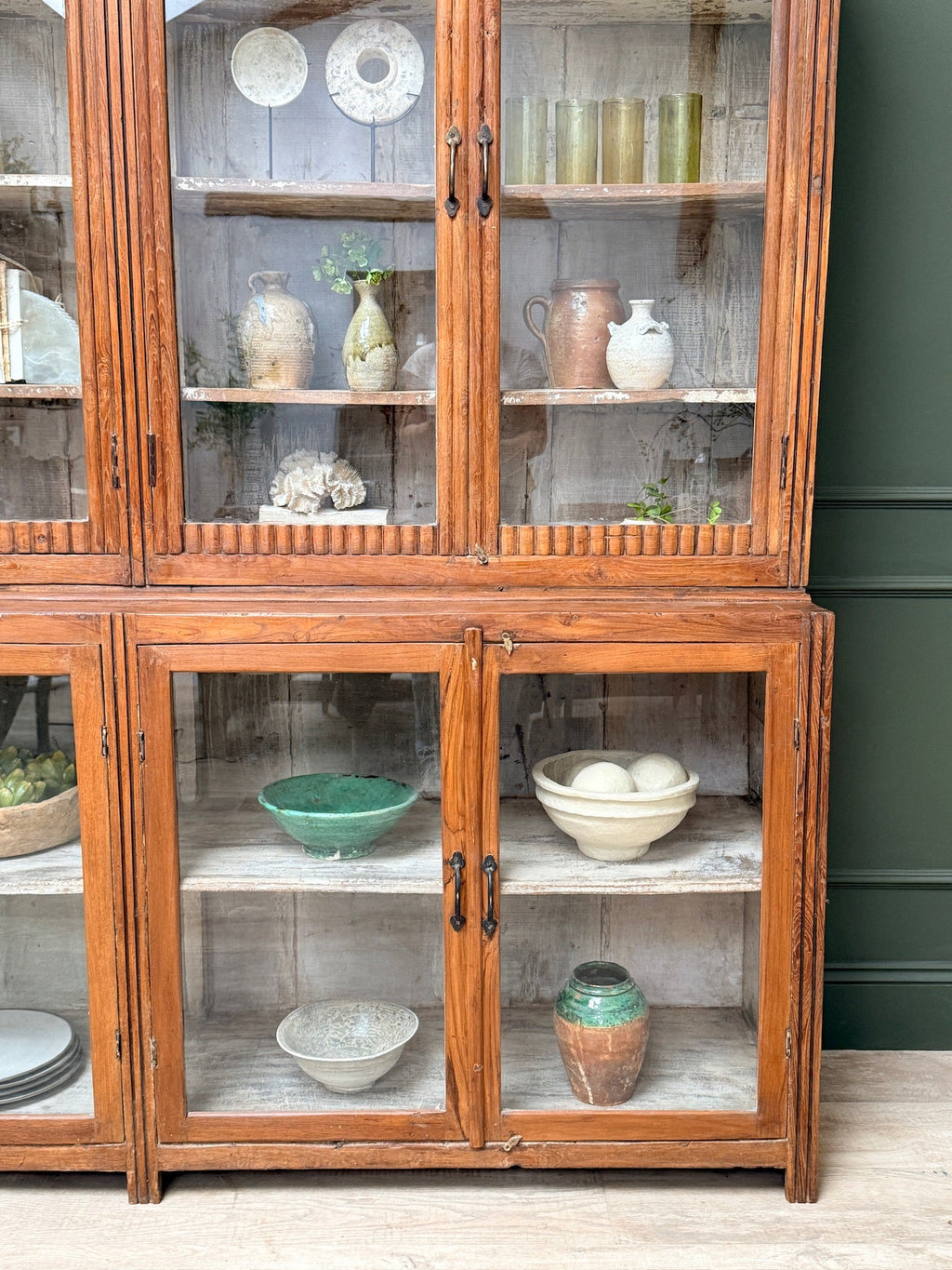 Large vintage glazed wooden display cabinet | Artie
