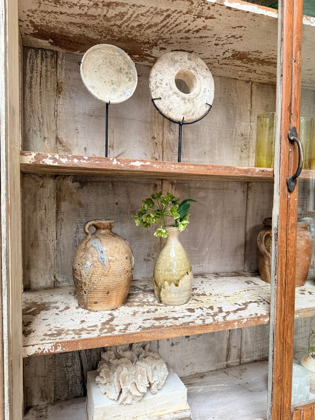 Large vintage glazed wooden display cabinet | Artie