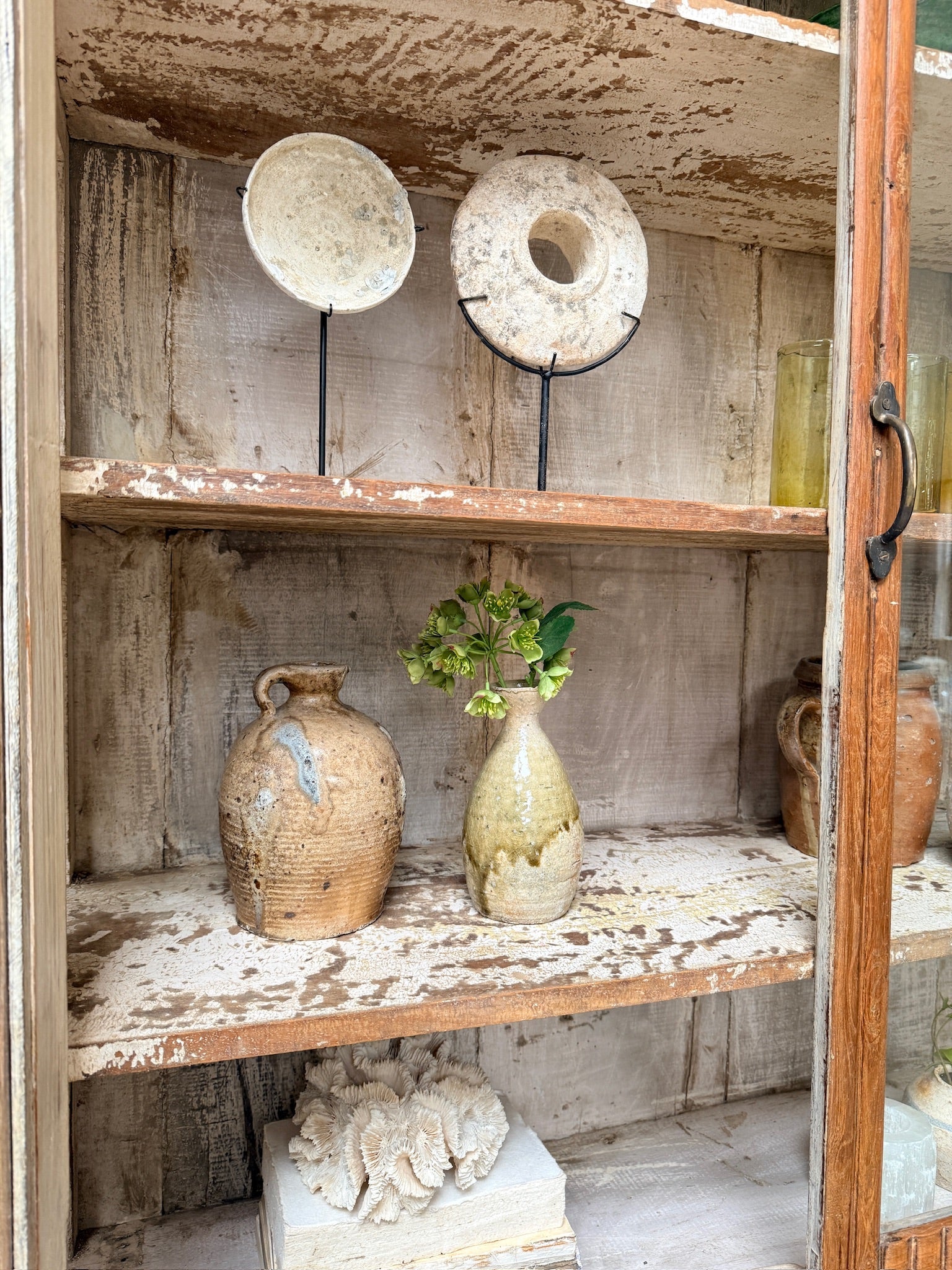 Large vintage glazed wooden display cabinet | Artie