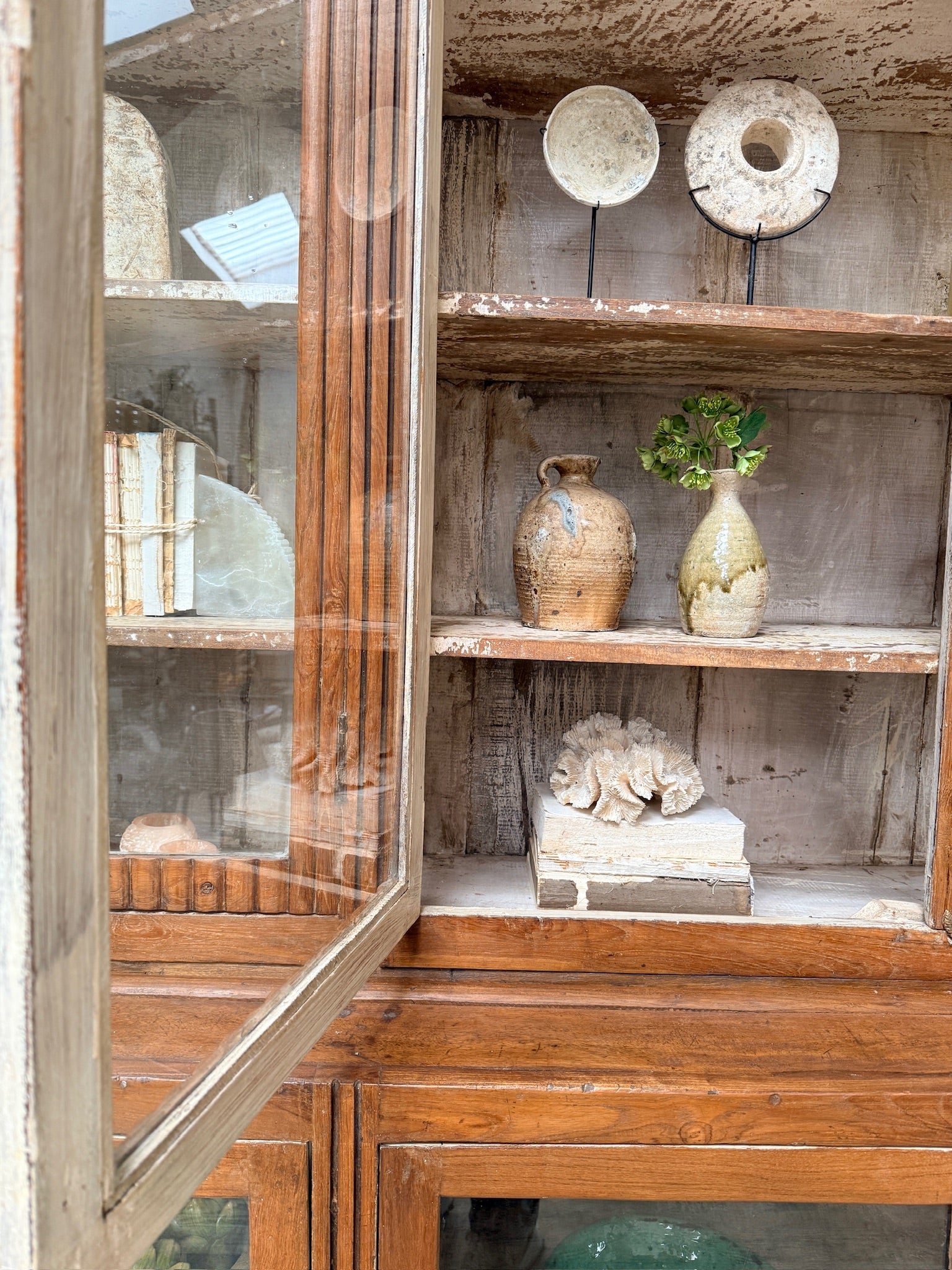 Large vintage glazed wooden display cabinet | Artie