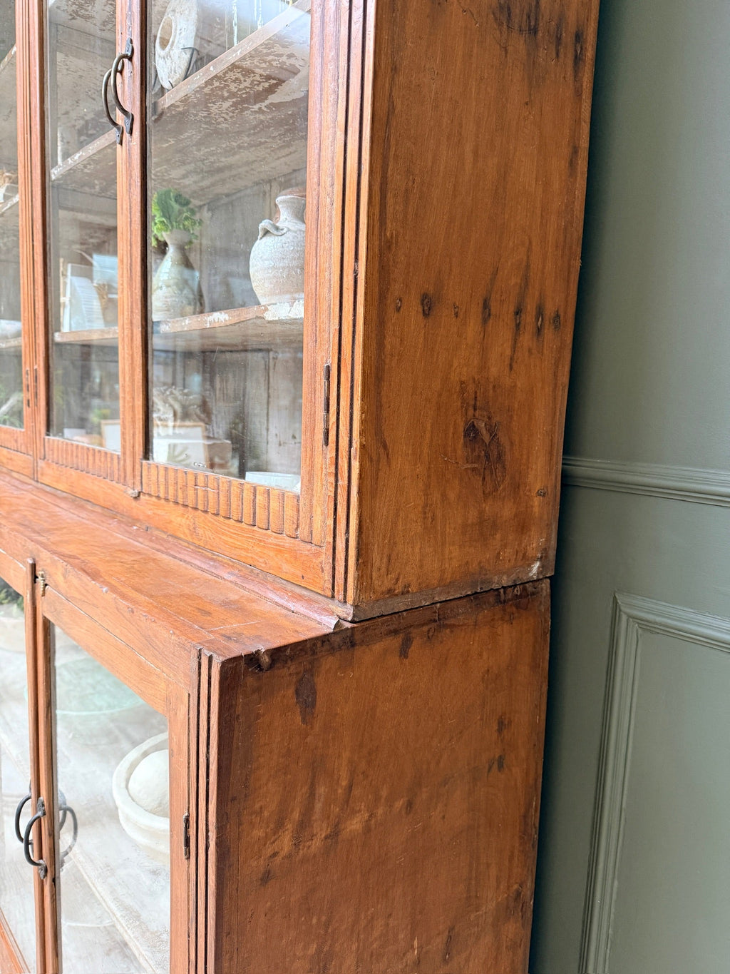 Large vintage glazed wooden display cabinet | Artie