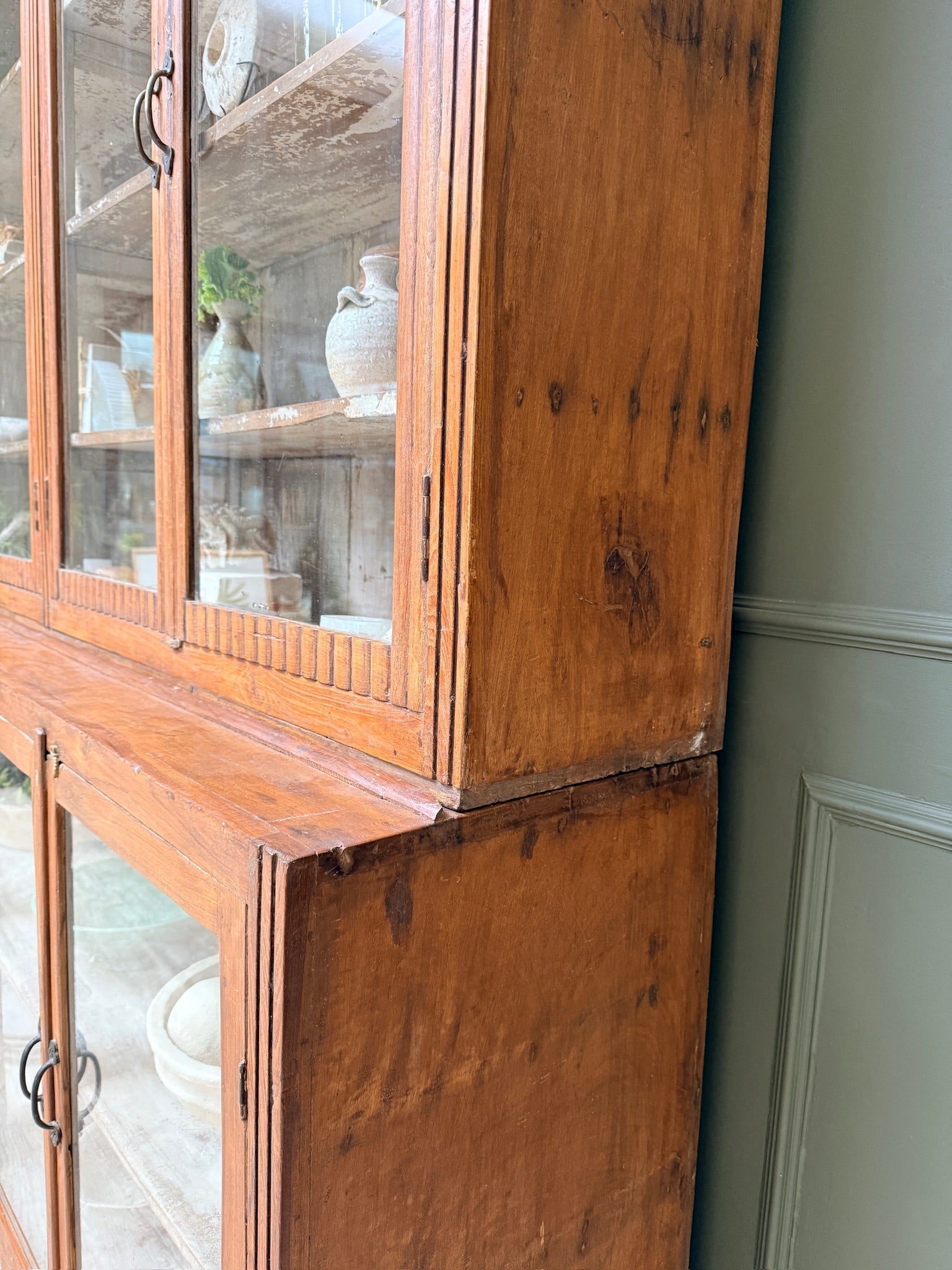 Large vintage glazed wooden display cabinet | Artie
