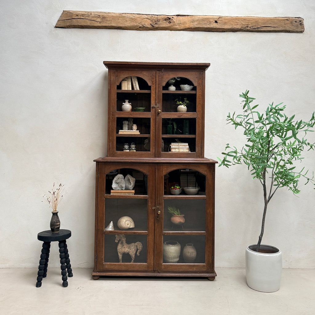 Antique Glazed Wooden Display Cabinet | Charles