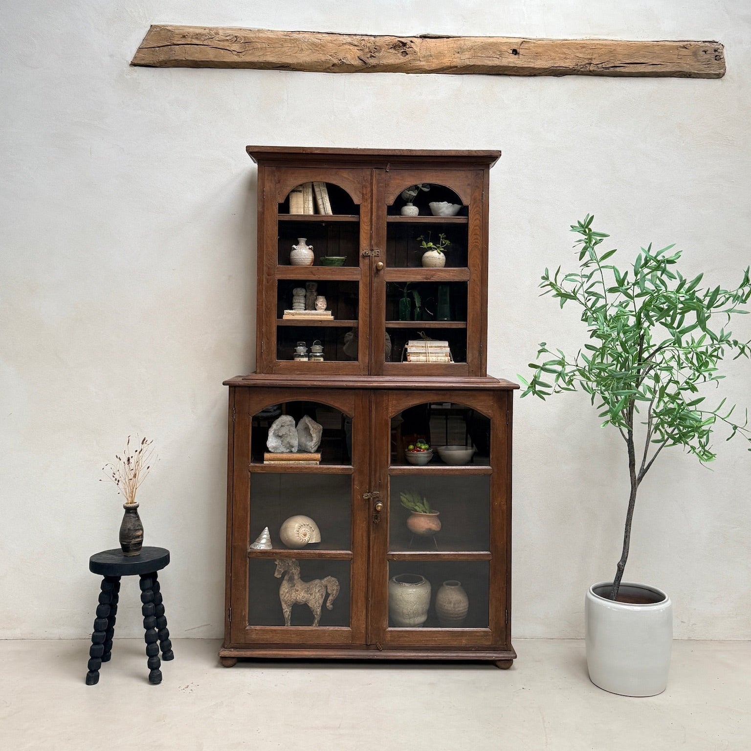 Antique Glazed Wooden Display Cabinet | Charles