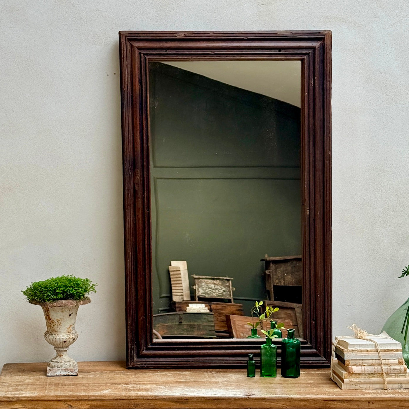 Antique Wooden Mirror with Original Dark Frame | Anki