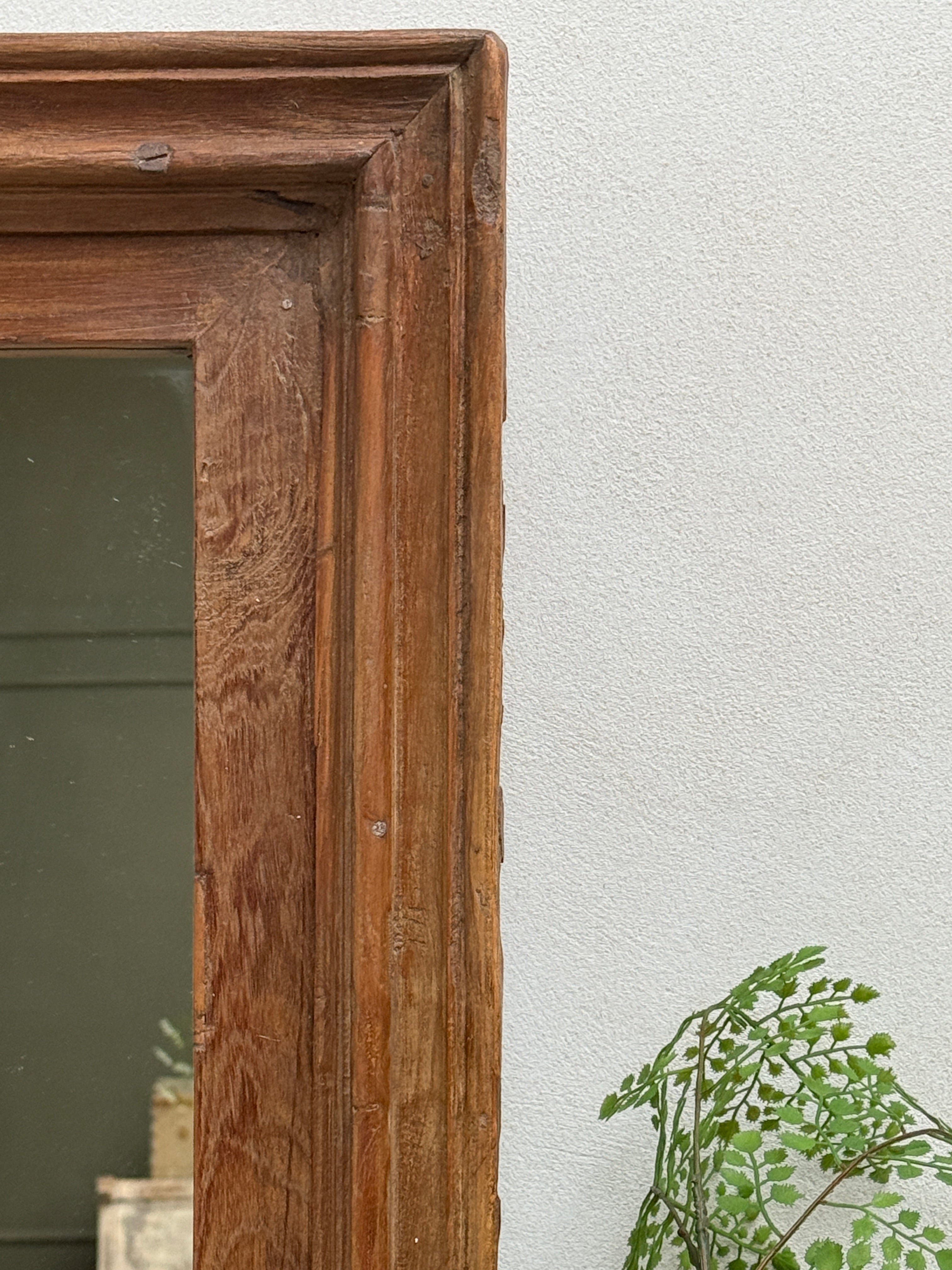 Antique Rustic Wooden Wall Mirror | Priya