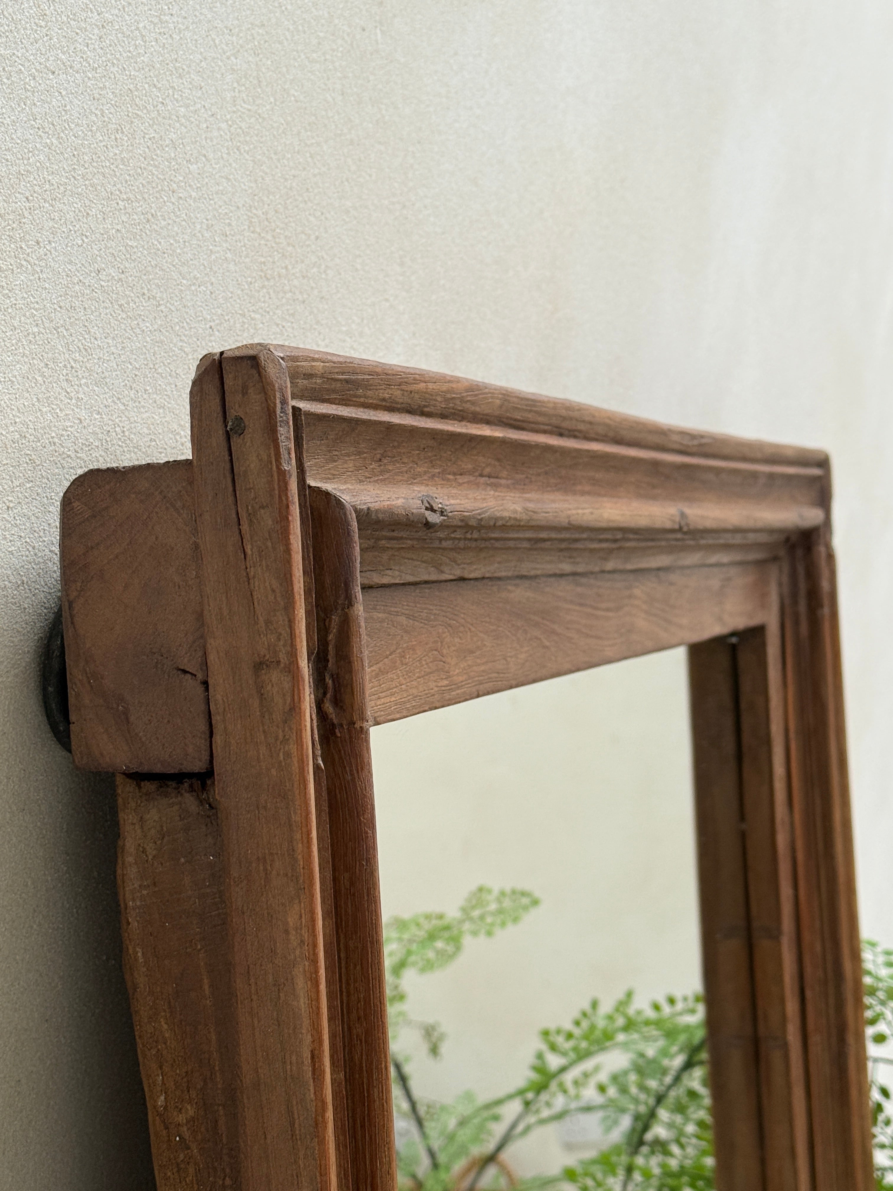 Antique Rustic Wooden Wall Mirror | Priya
