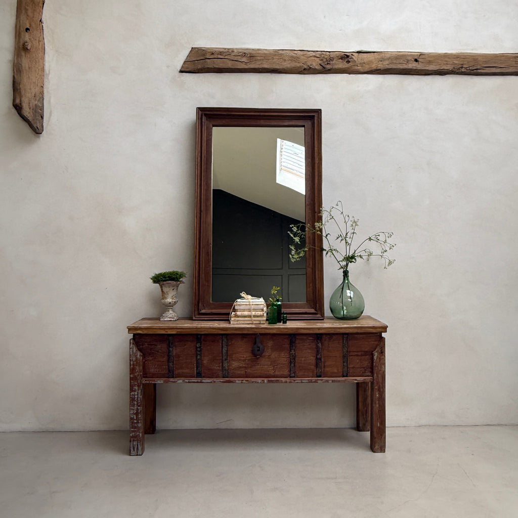 Antique Rustic Wooden Wall Mirror | Priya