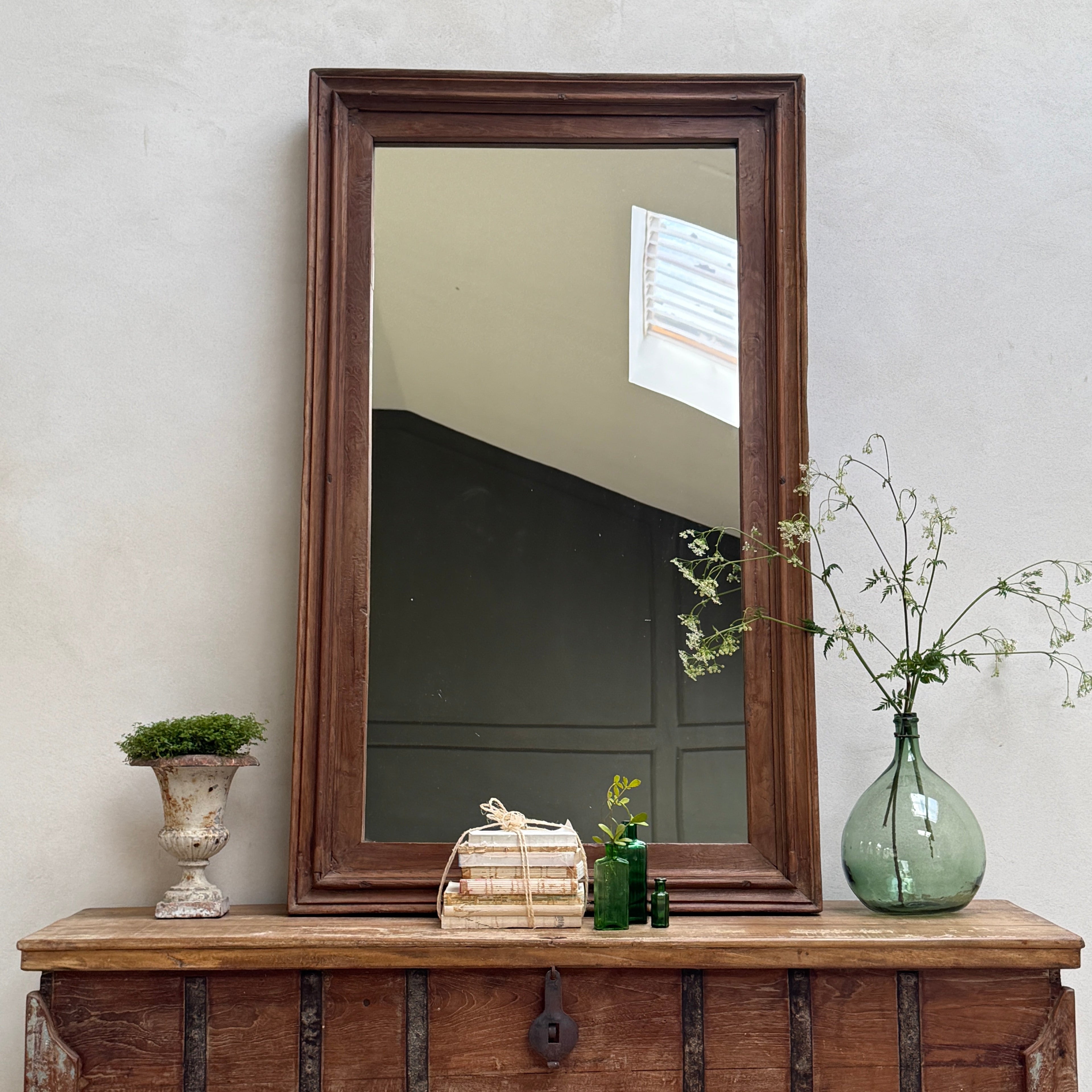 Antique Rustic Wooden Wall Mirror | Priya