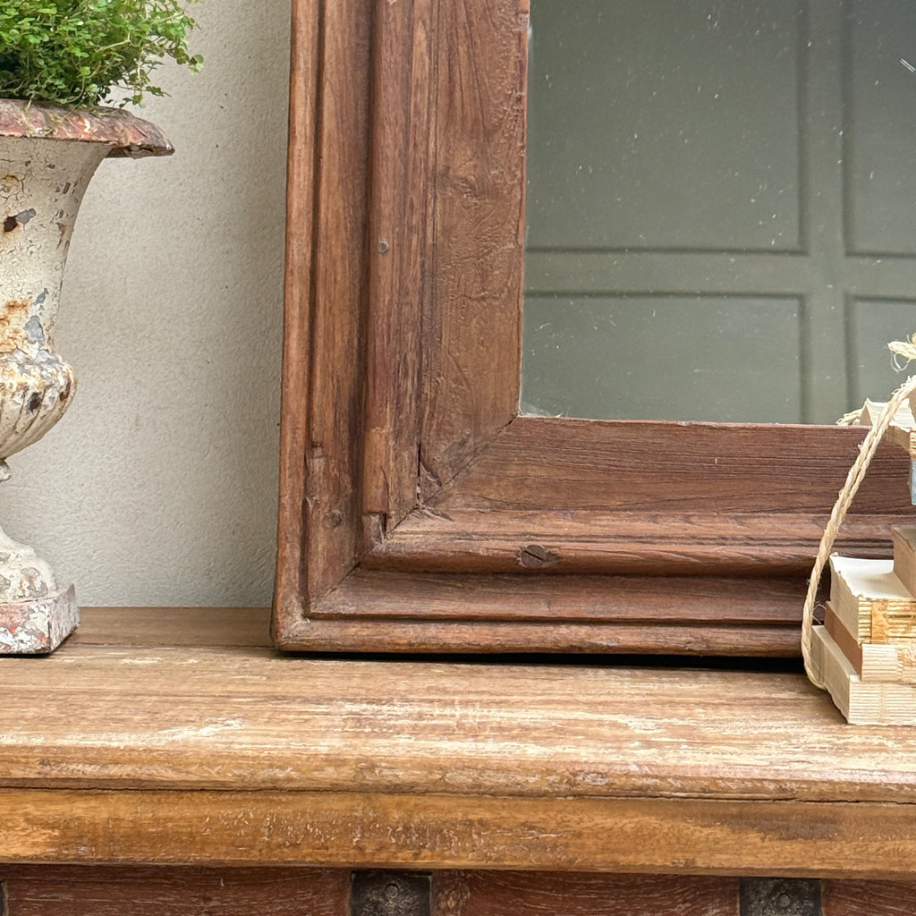 Antique Rustic Wooden Wall Mirror | Priya