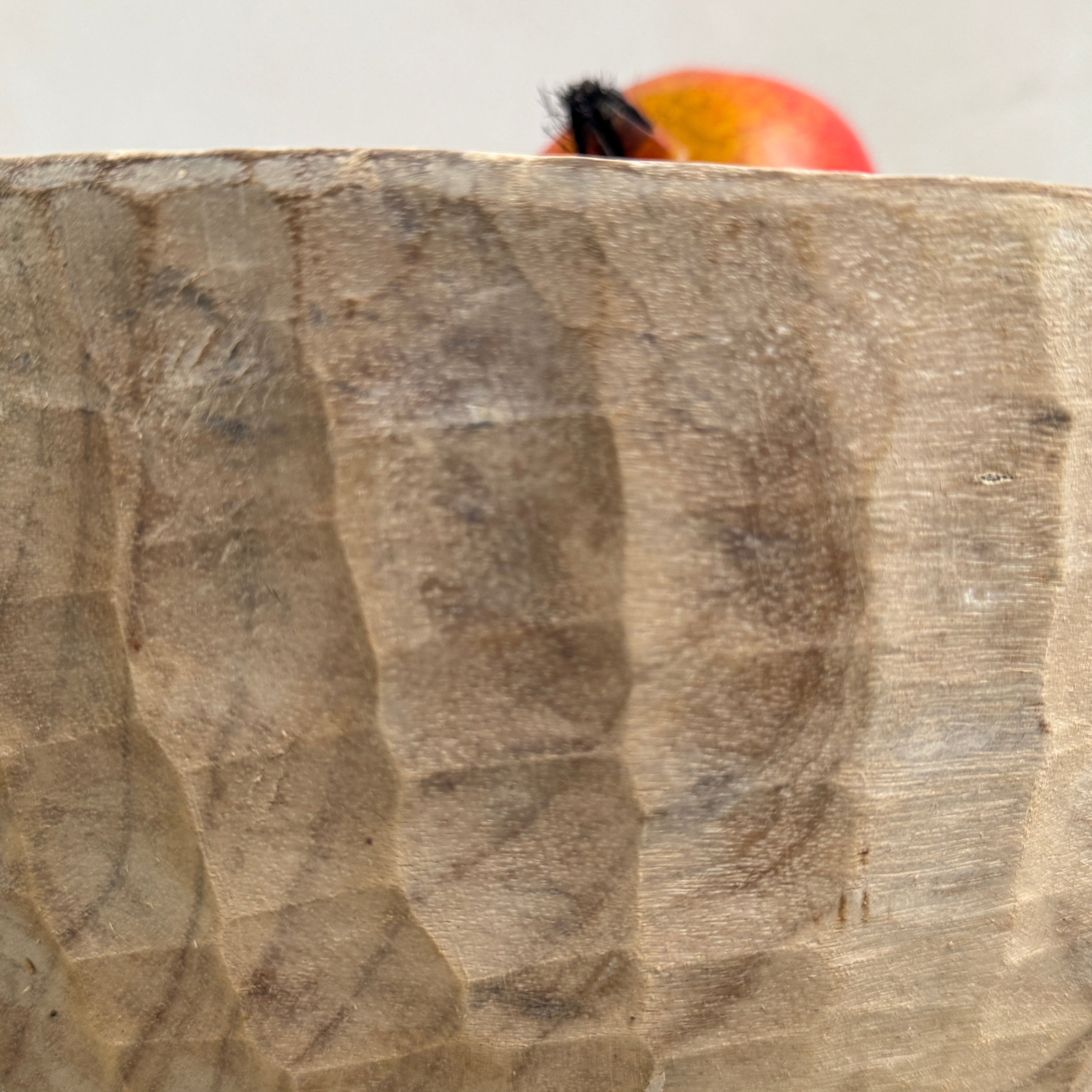Vintage hand carved wooden dough bowl