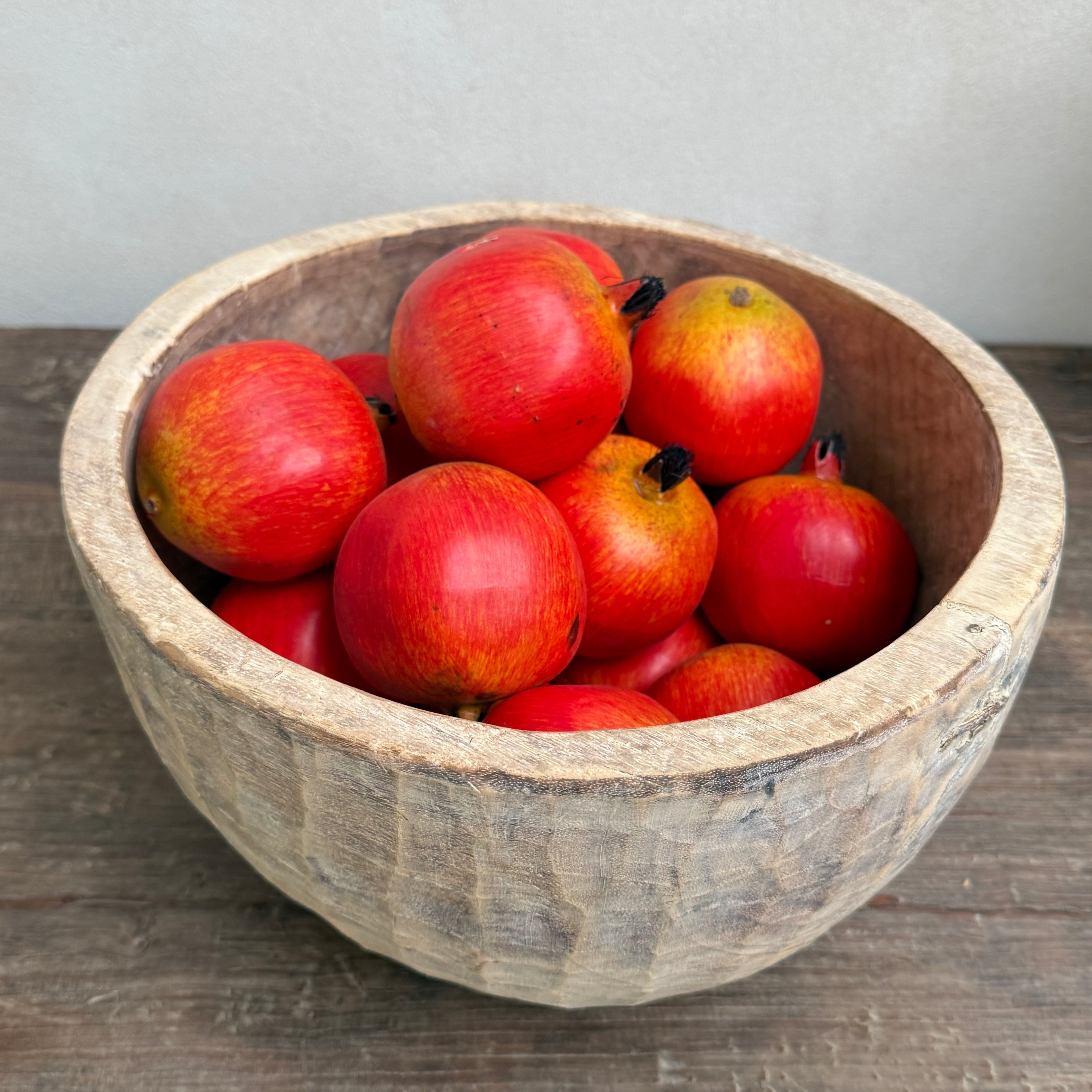 Vintage hand carved wooden dough bowl