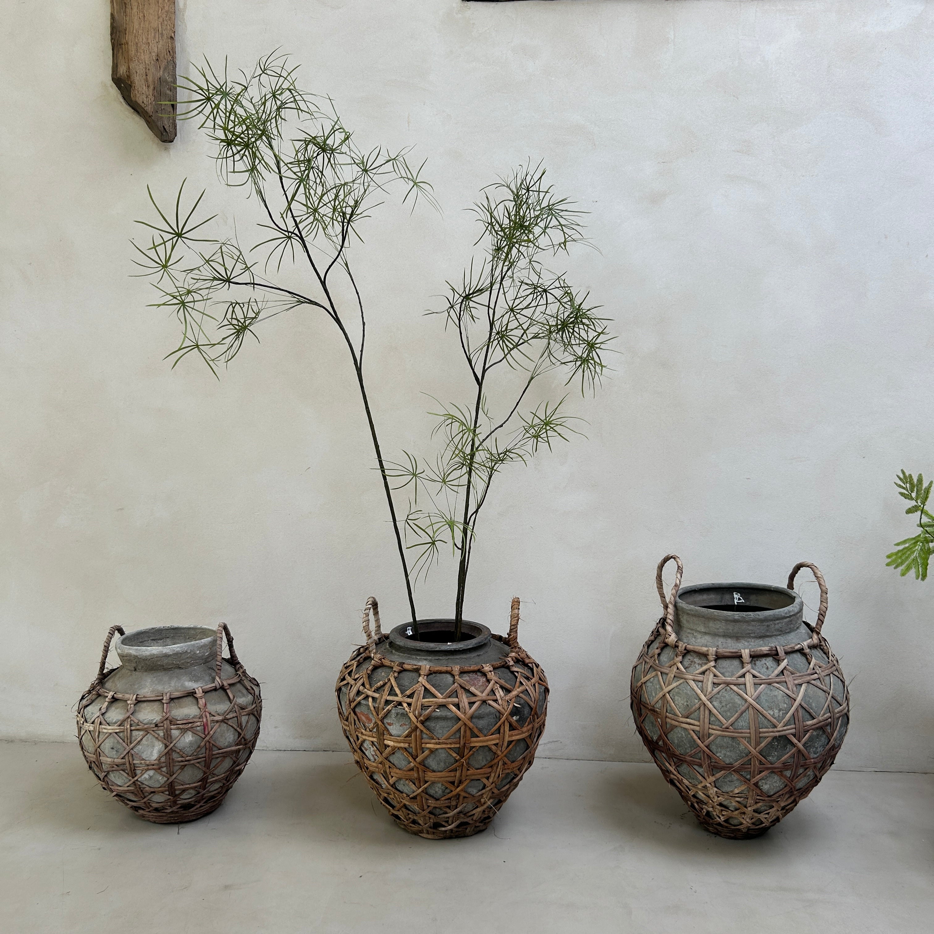 Large clay raffia antique Sabu Sumba water pots