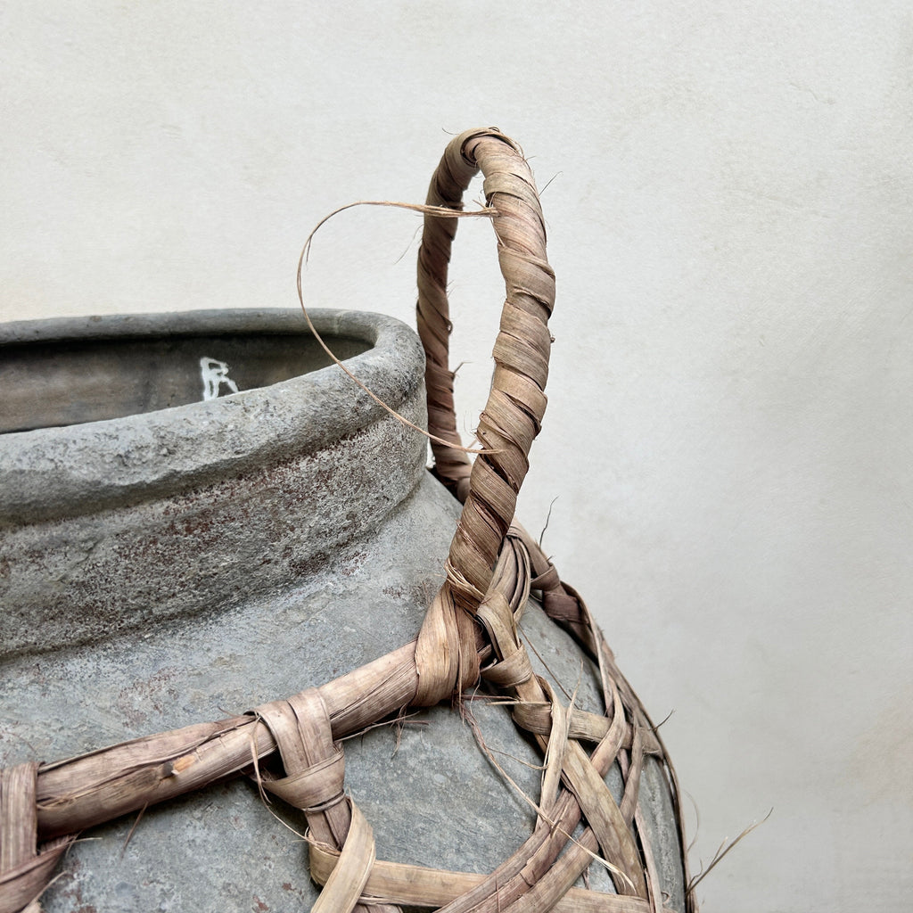 Large clay raffia antique Sabu Sumba water pots