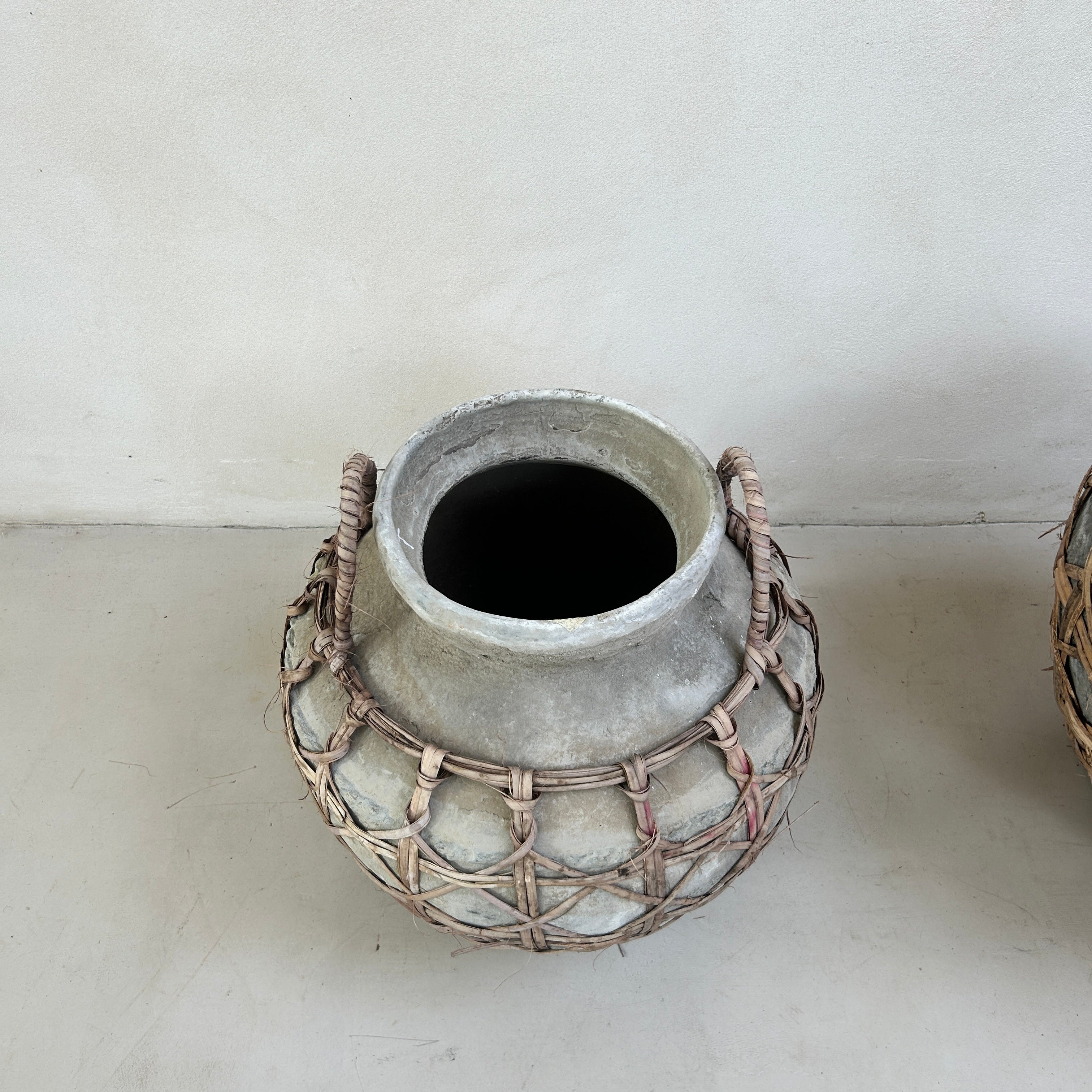 Large clay raffia antique Sabu Sumba water pots