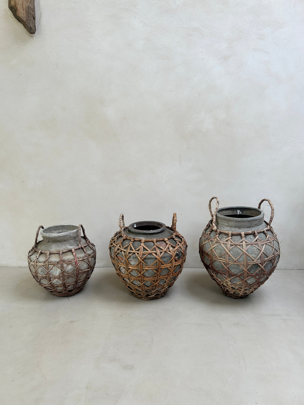 Large clay raffia antique Sabu Sumba water pots